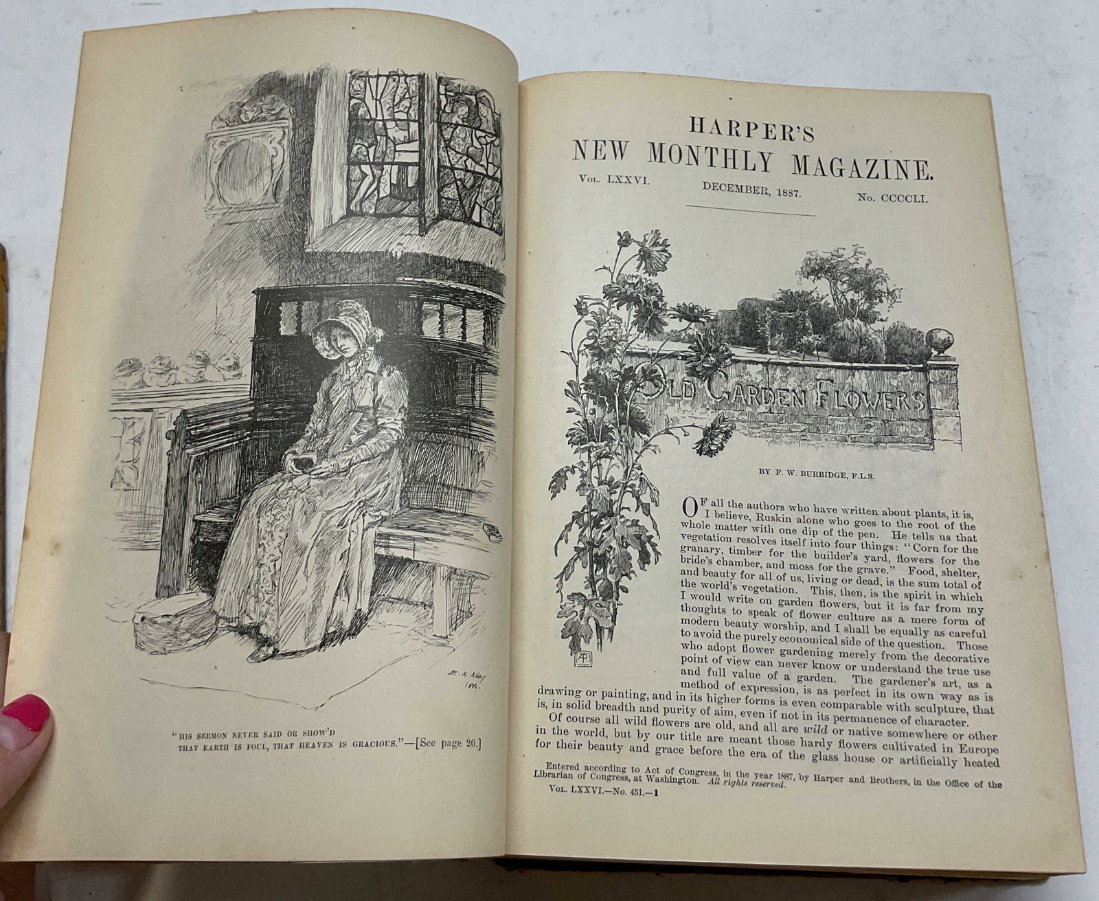 1888 Harpers New Monthly Magazine Vol 76 Illus: Harpers New Monthly Magazine. Volume 76. December 1887 to May 1888. Published by Harper & Brothers Publishers, 1888. Contains illustrations. Hard cover leather bound with gilt embossed trim and