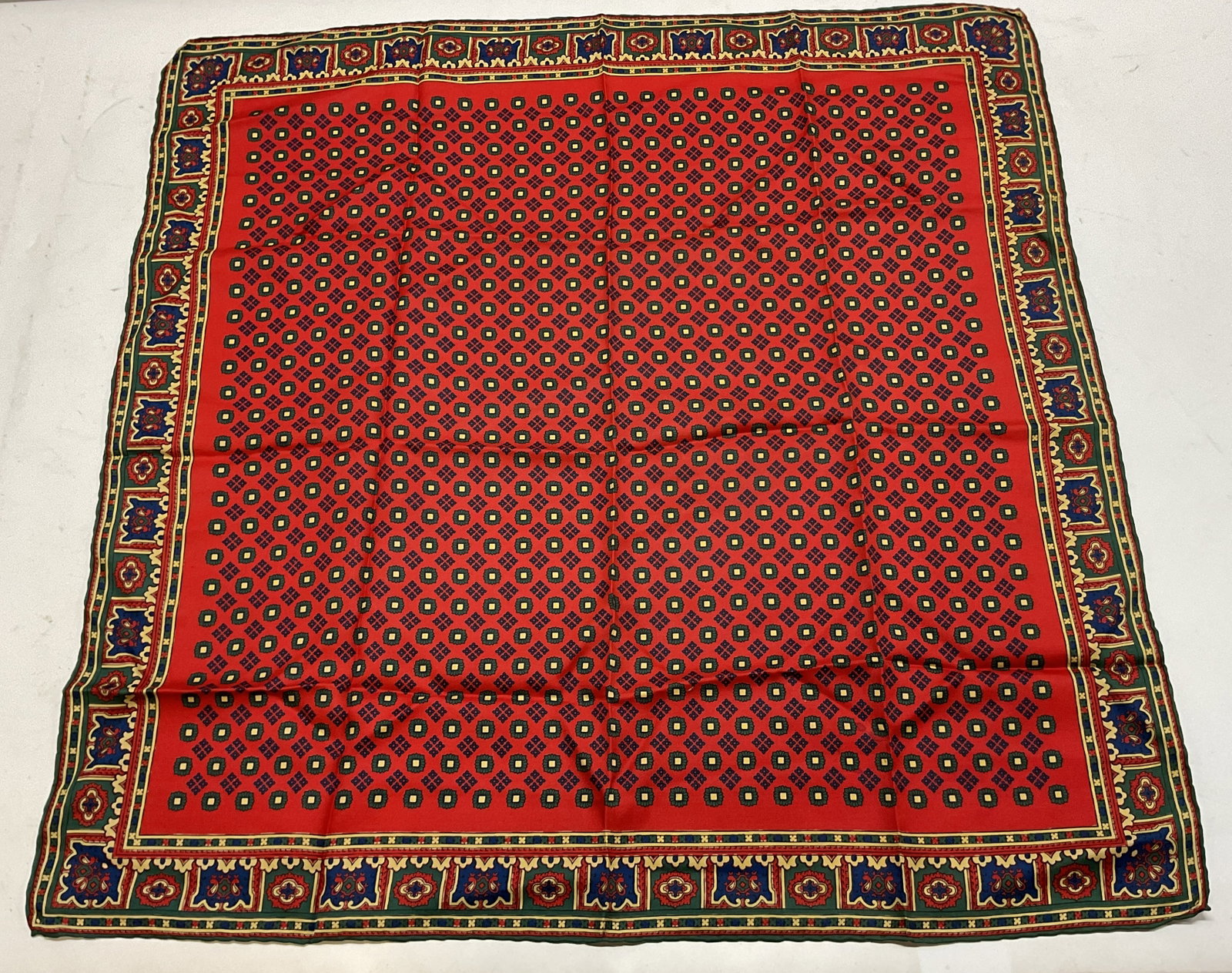 Vintage Geometric Multicolor Silk Scarf (1 of 6)
