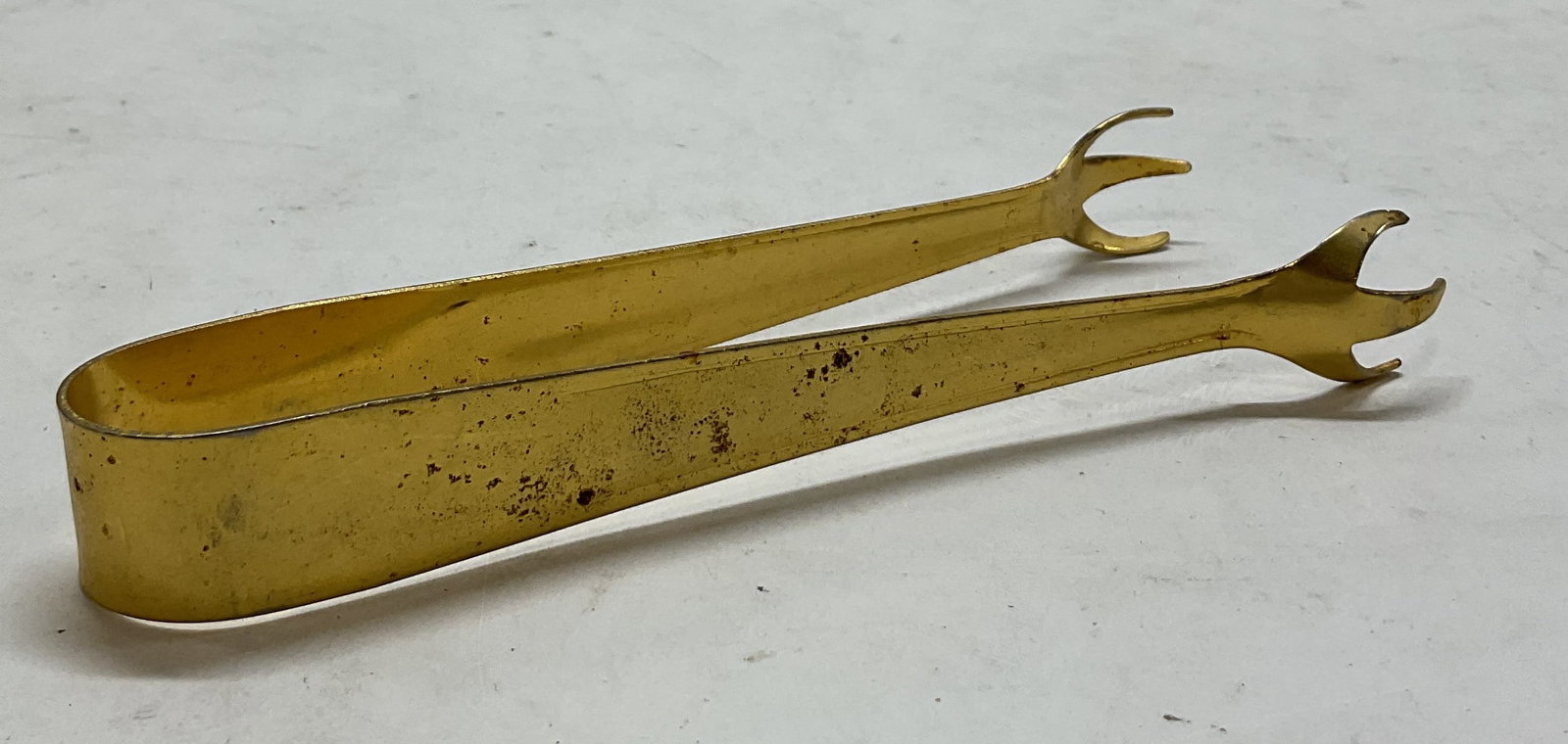 Vintage Gold Toned Metal Claw Ice Tongs (1 of 8)