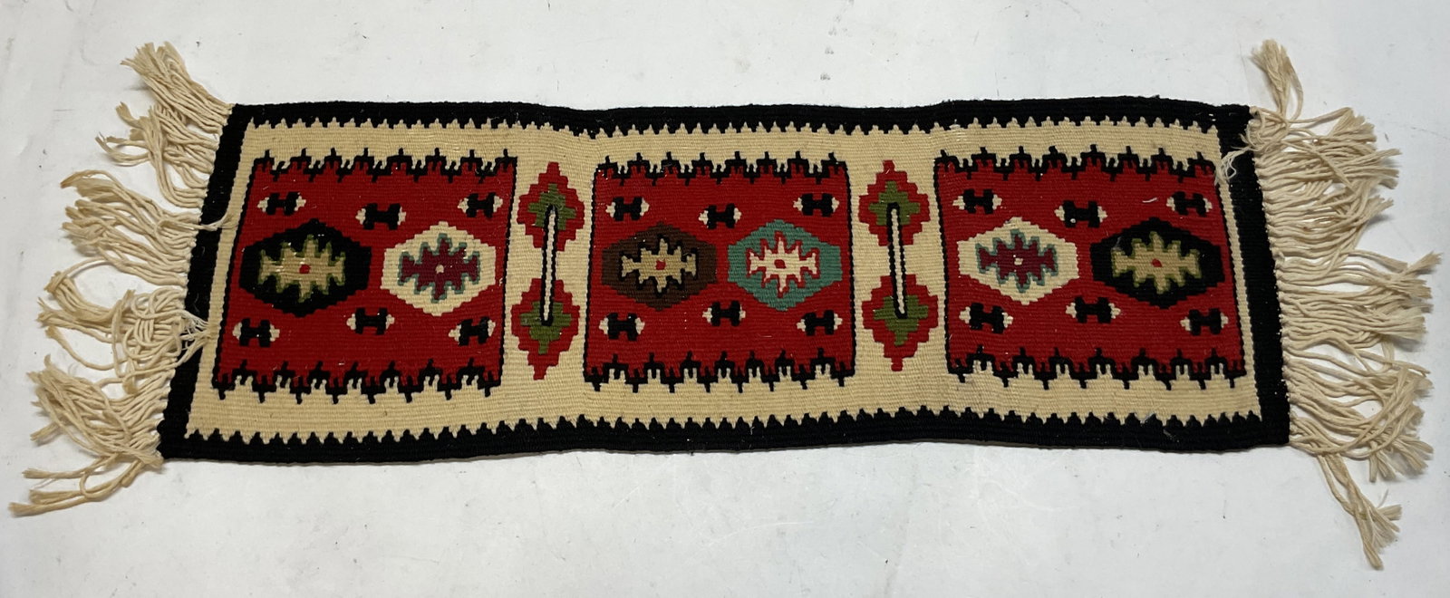 Vintage Turkish Wool Kilim Fringed Decor (1 of 8)