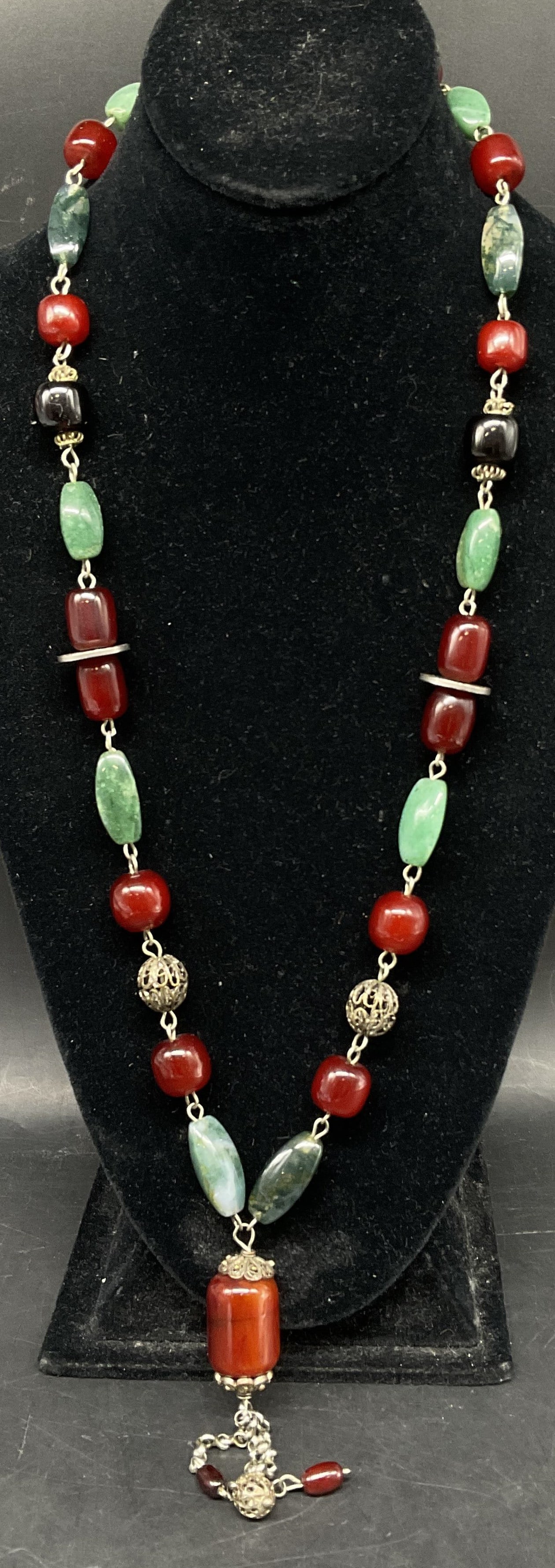 VINTAGE Mediterranean Sty Glass Beaded Necklace (1 of 7)