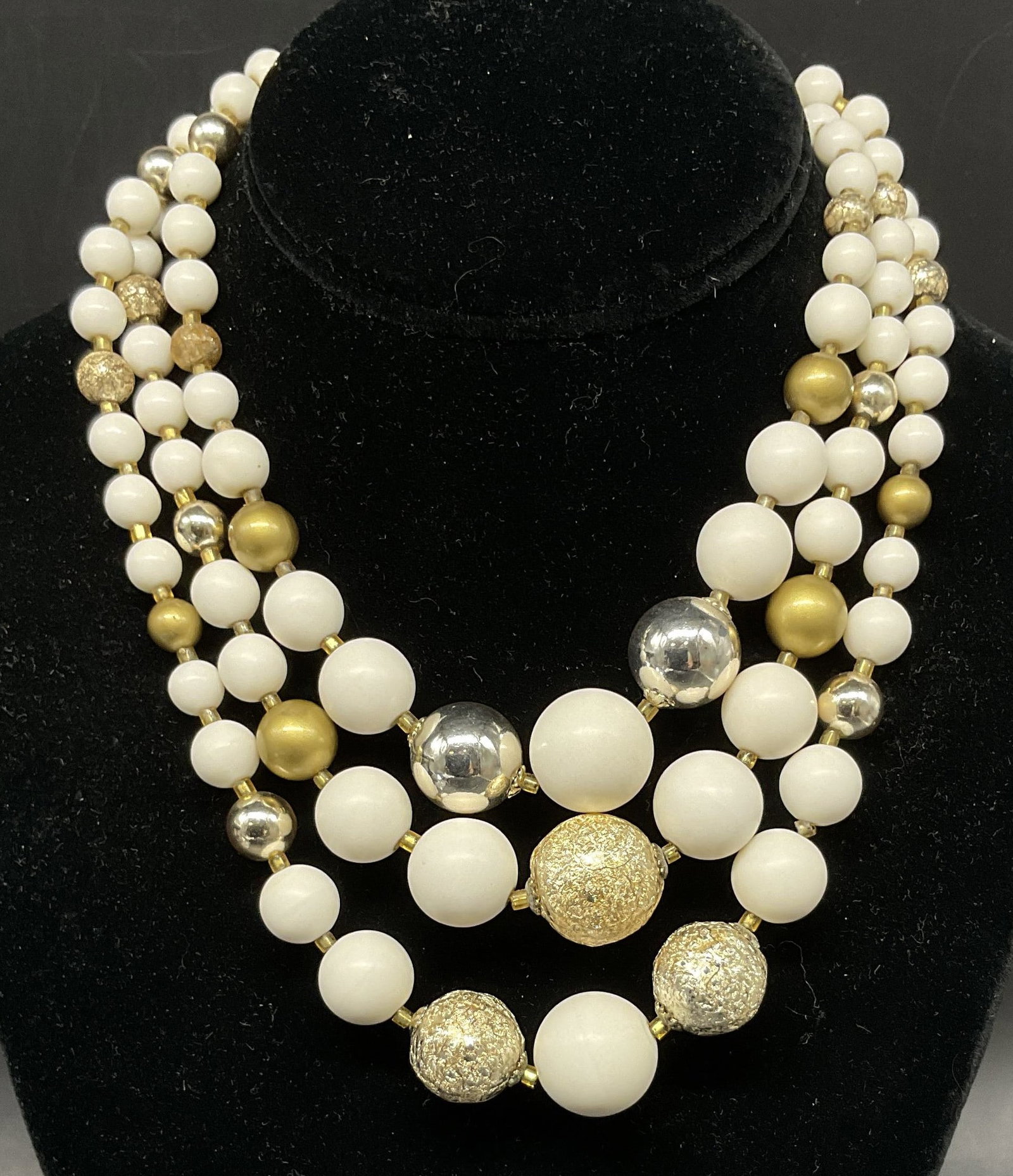 VTG 50s-60s Multi-Strand Beaded Necklace JAPAN (1 of 8)