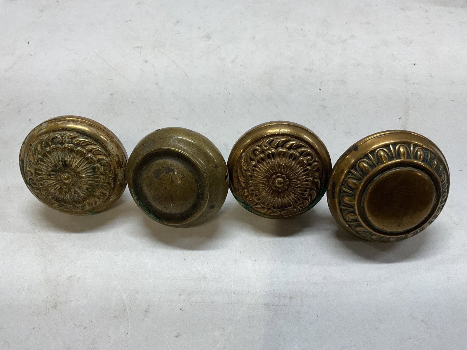 Lot 8 Antique Assorted Brass Door Knobs - 2
