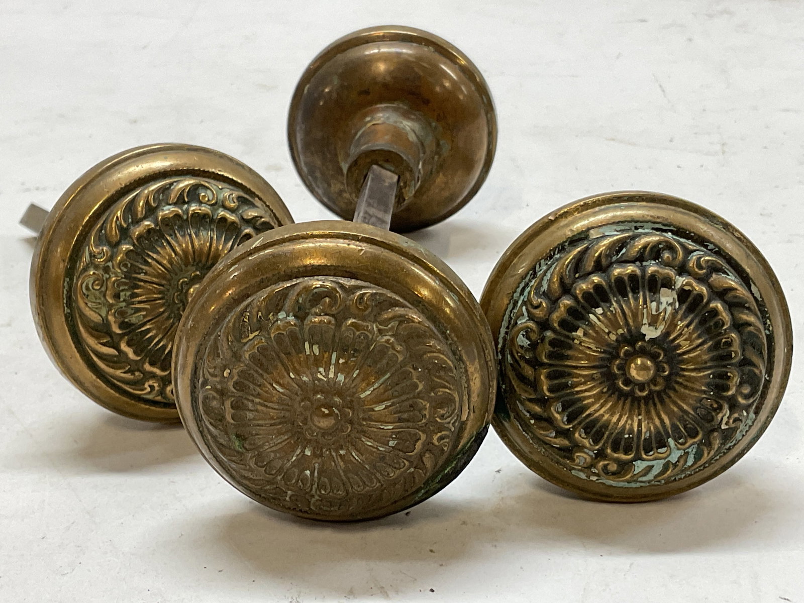 Lot 8 Antique Assorted Brass Door Knobs - 9