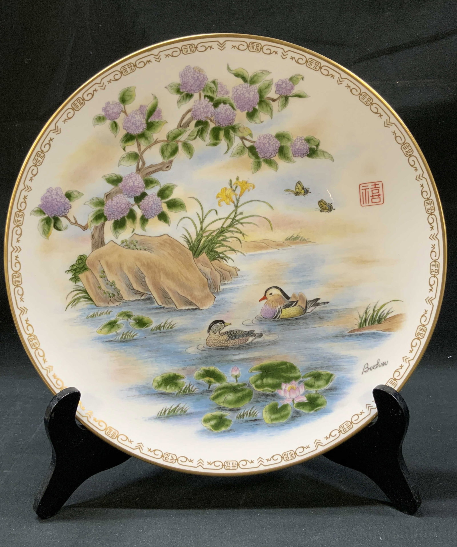 Vtg BOEHM Happiness English Bone China Plate (1 of 7)
