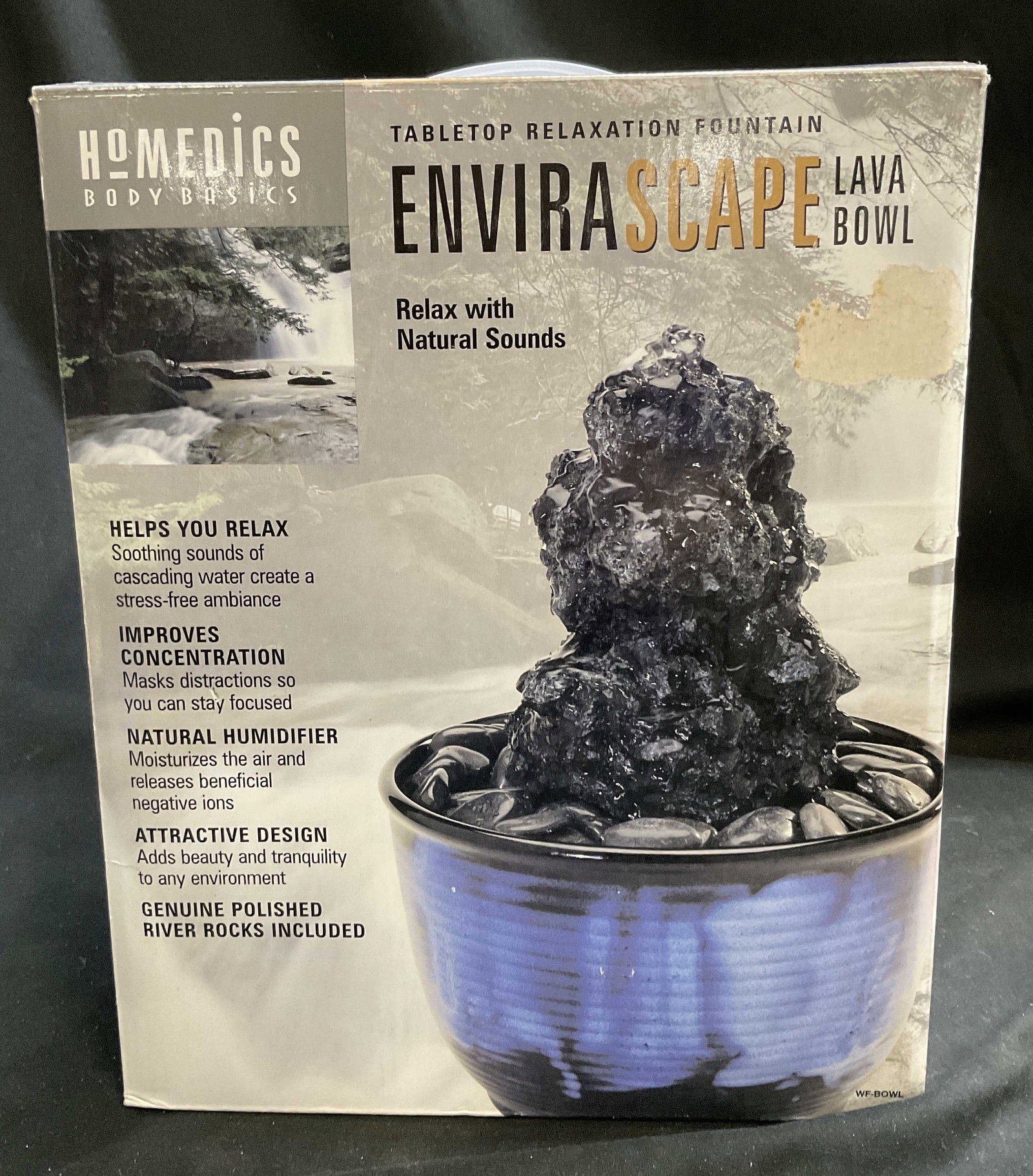 NIB HoMedics EnviraScape Lava Bowl Fountain (1 of 6)