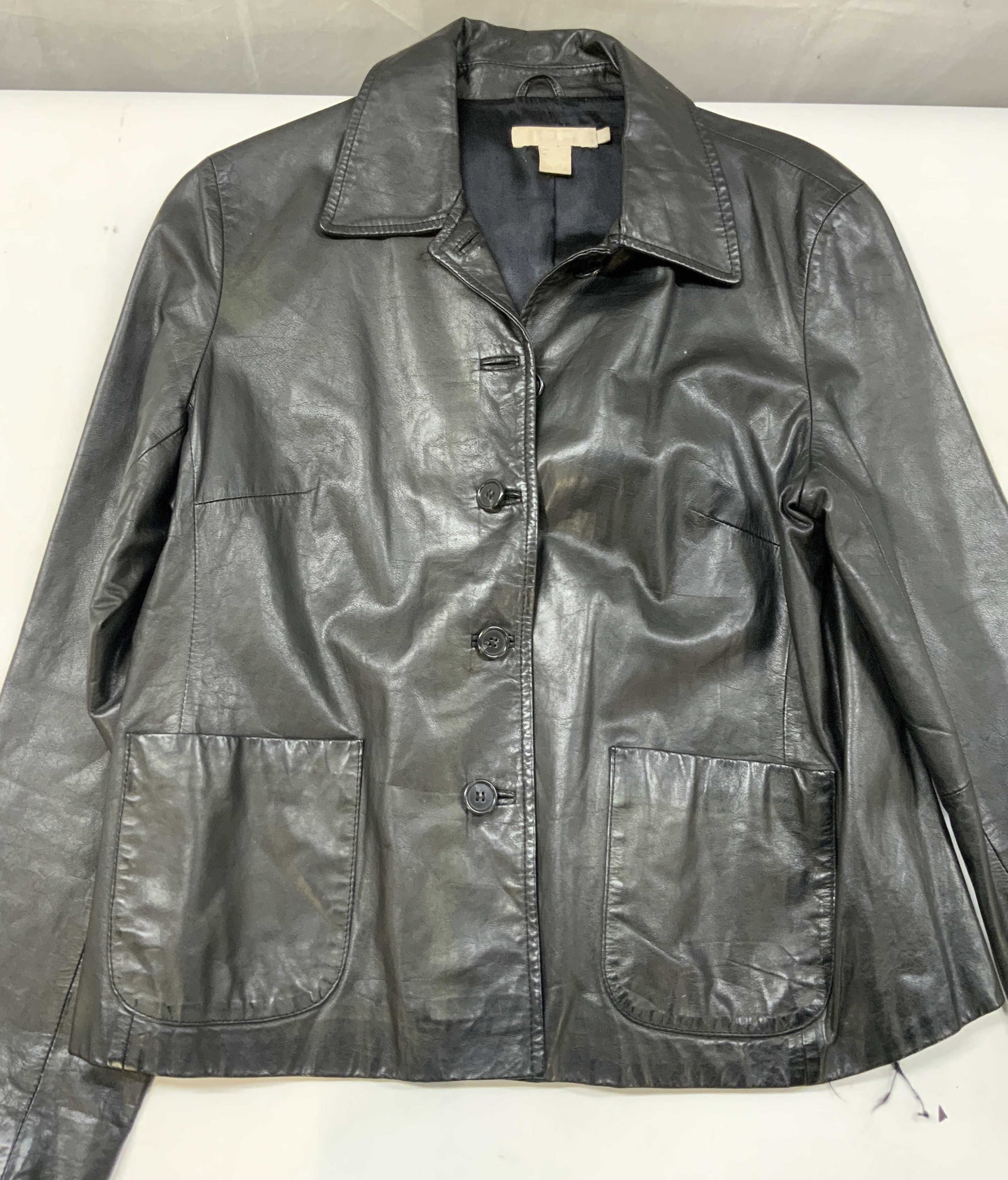 Vntg J.Crew black leather jacket (1 of 6)