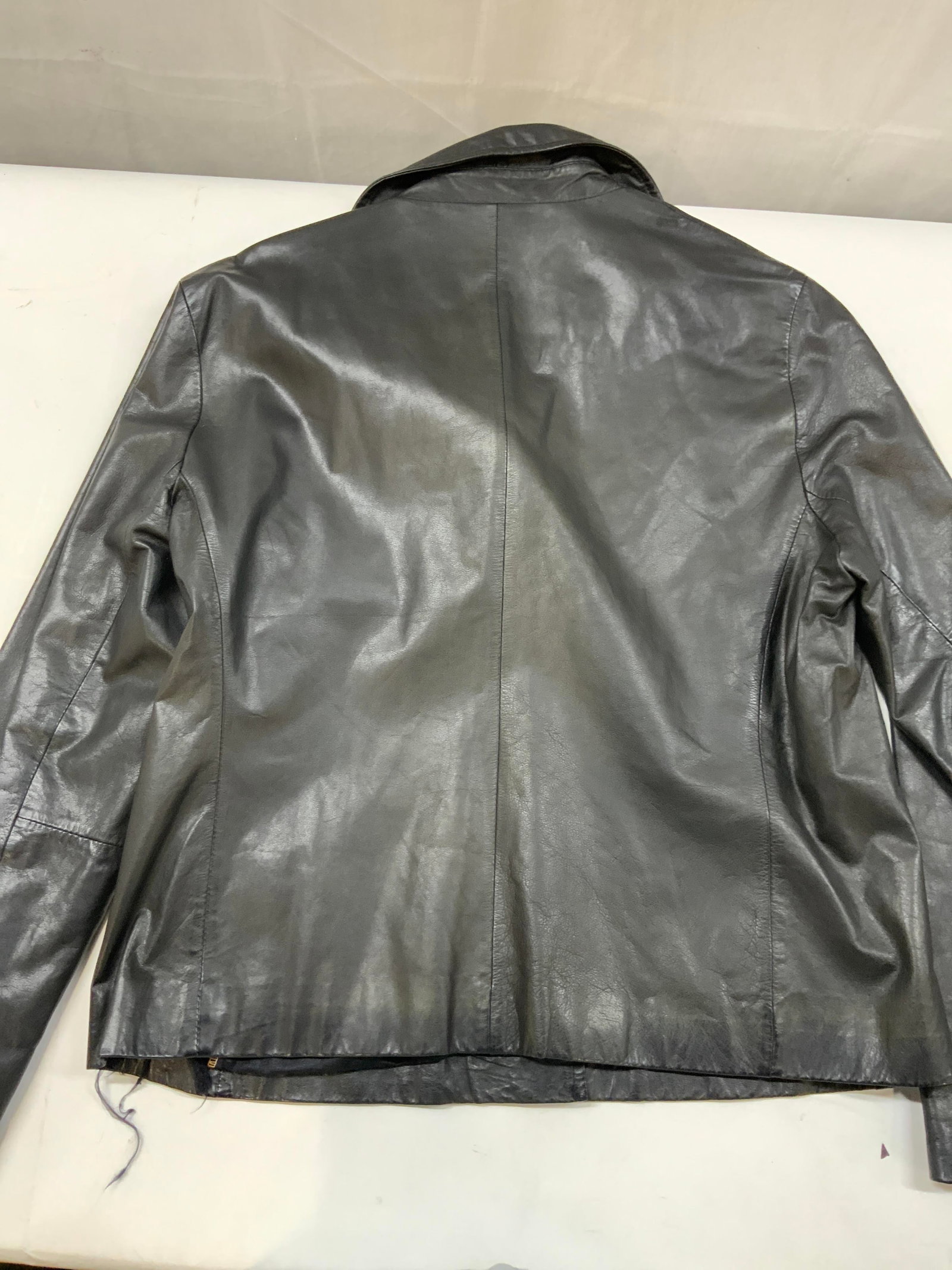 Vntg J.Crew black leather jacket - 2