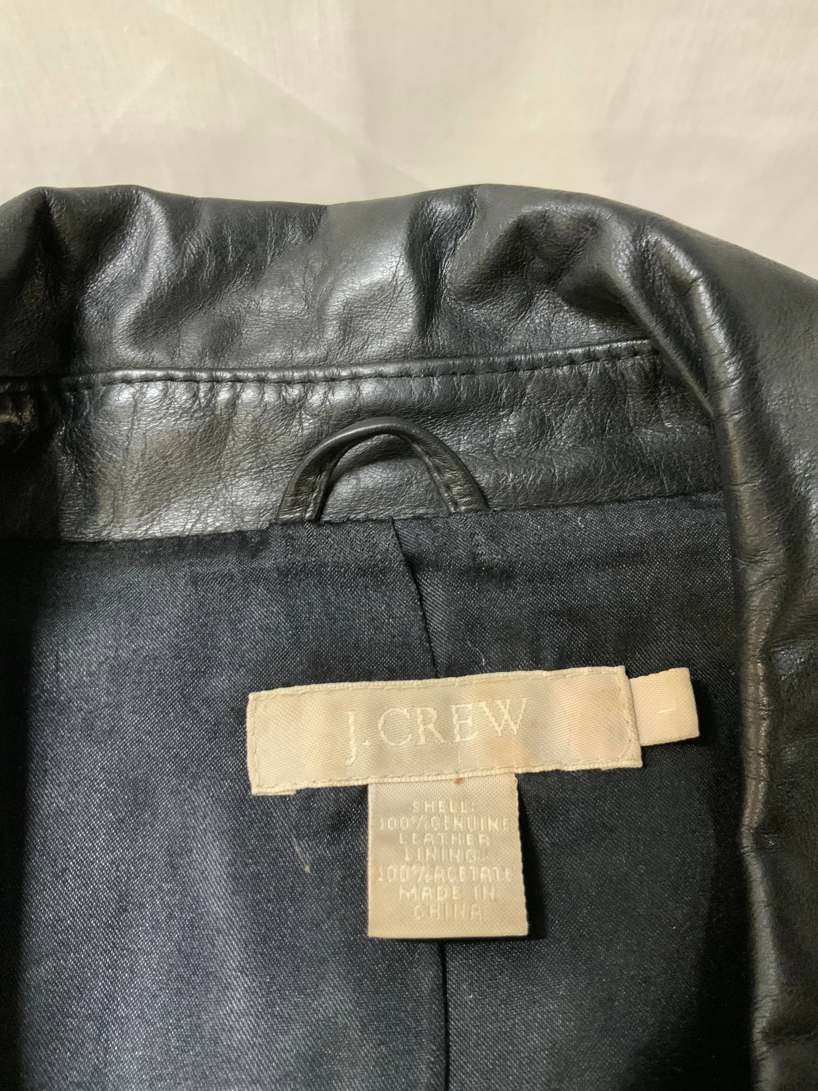 Vntg J.Crew black leather jacket - 5