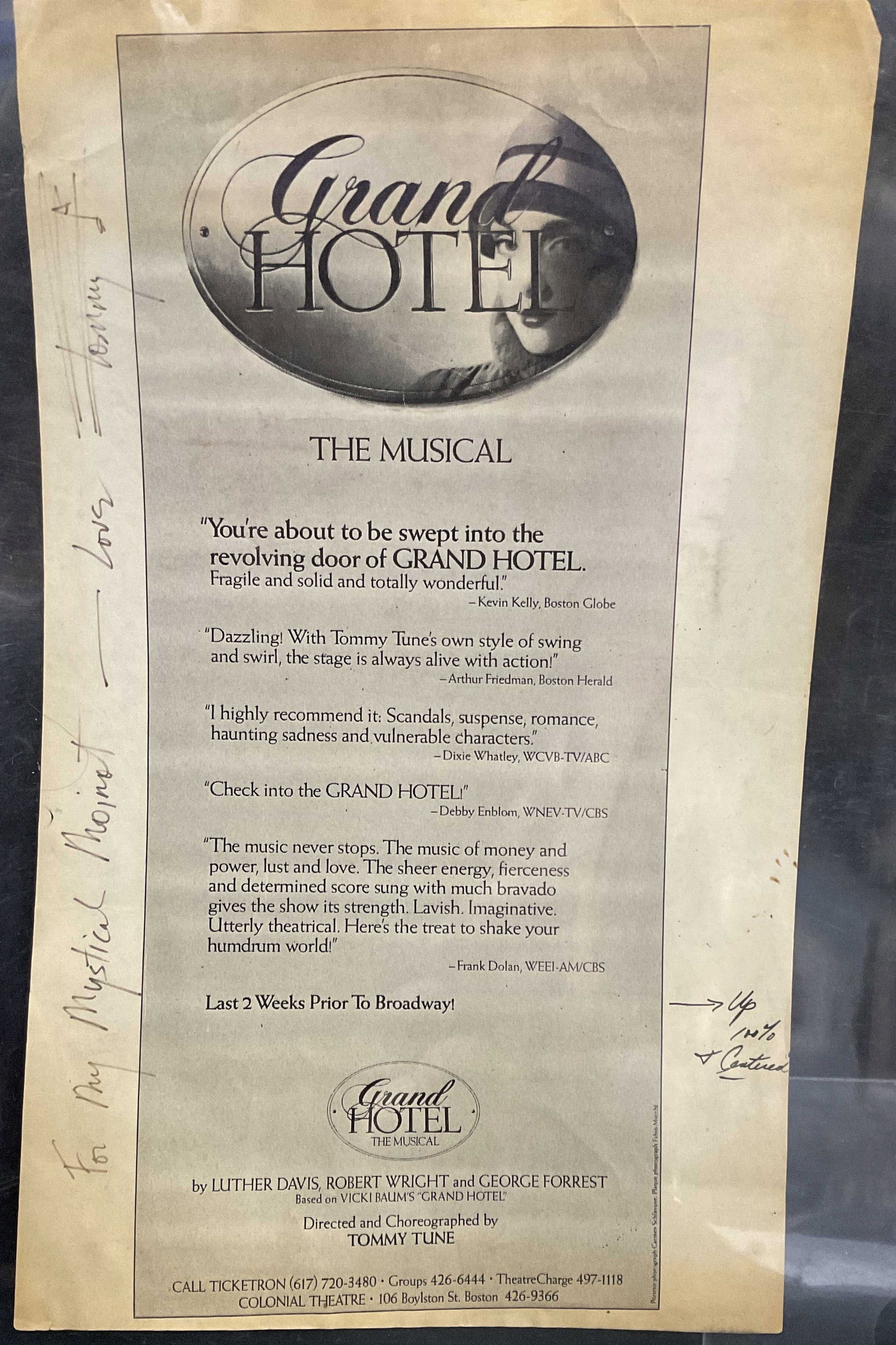 VTG SGND Tommy Tune Broadway Grand Hotel Ad (1 of 7)