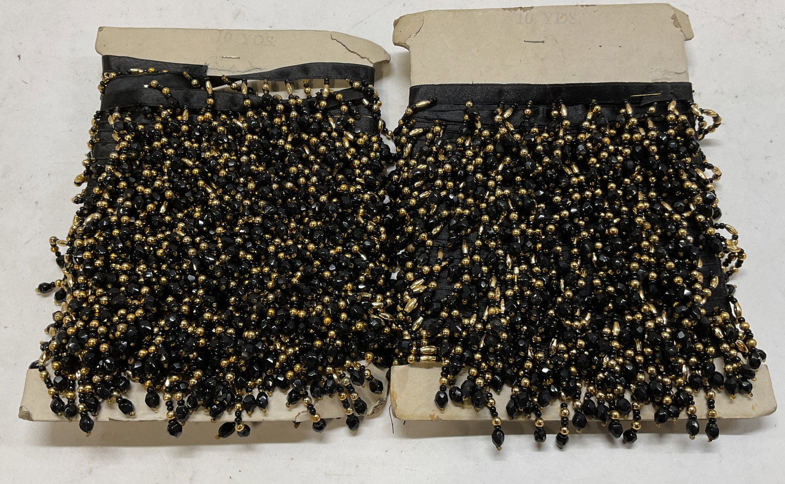 Lot 2 Vintage Black Beaded Fringed Trim (1 of 8)