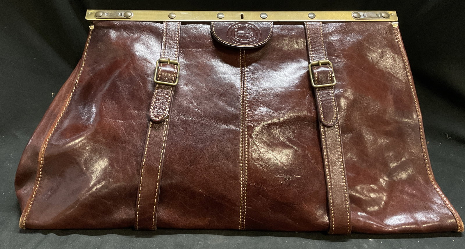 ITALIAN Florentine Pelletteria LTHR Gladstone Bag (1 of 8)