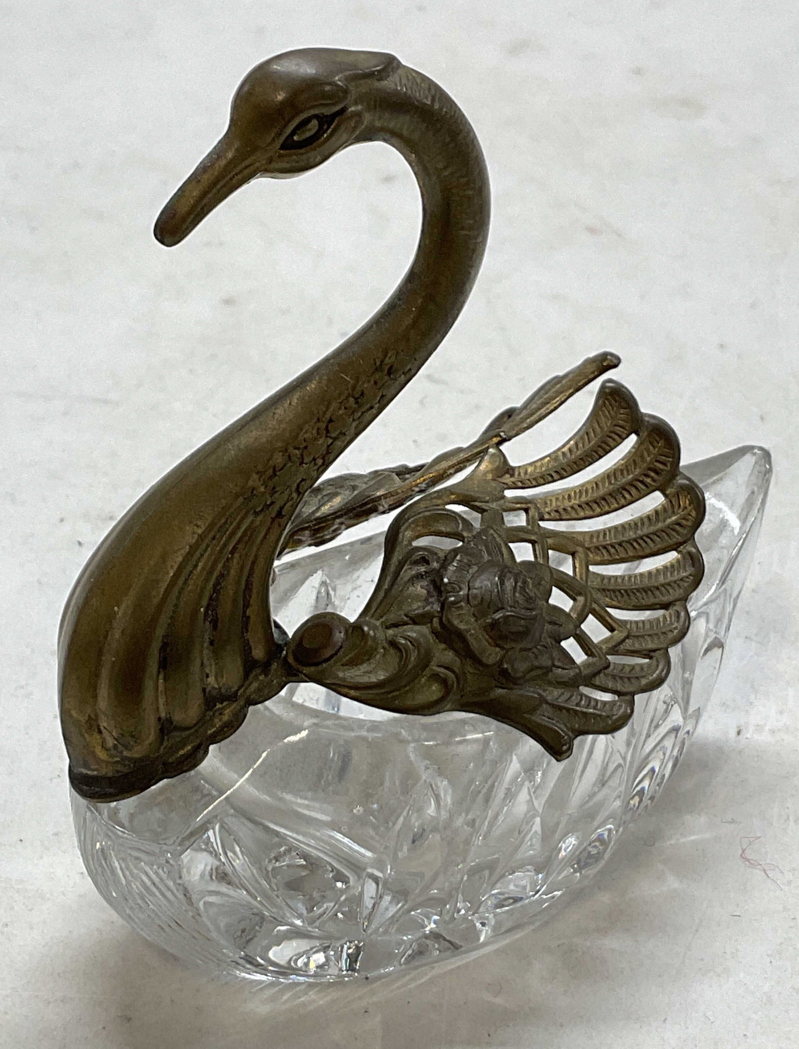 Vintage Glass & Silver Plated Swan Salt Cellar (1 of 8)