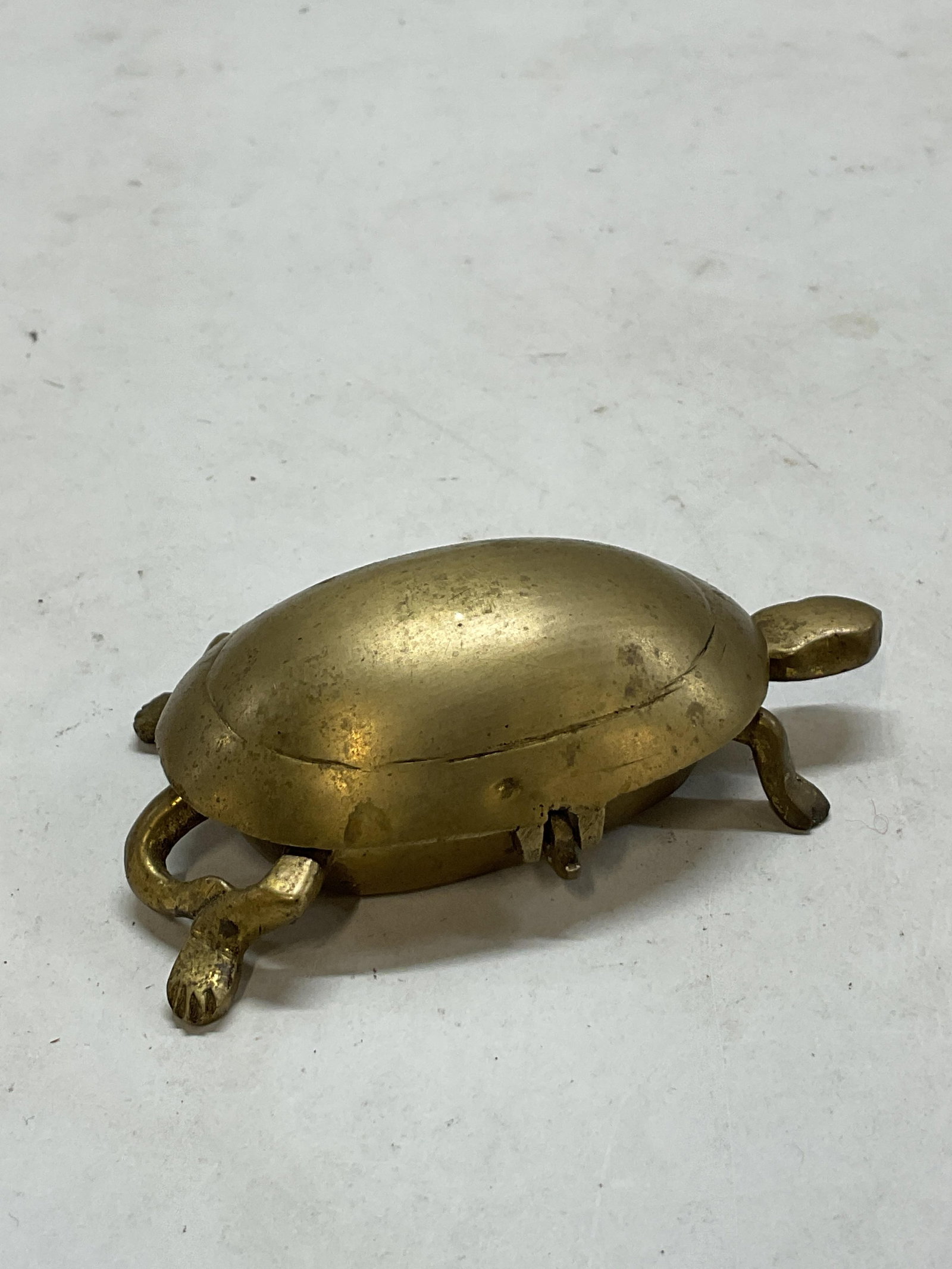 Vintage Solid Brass Turtle Trinket Box India - 3