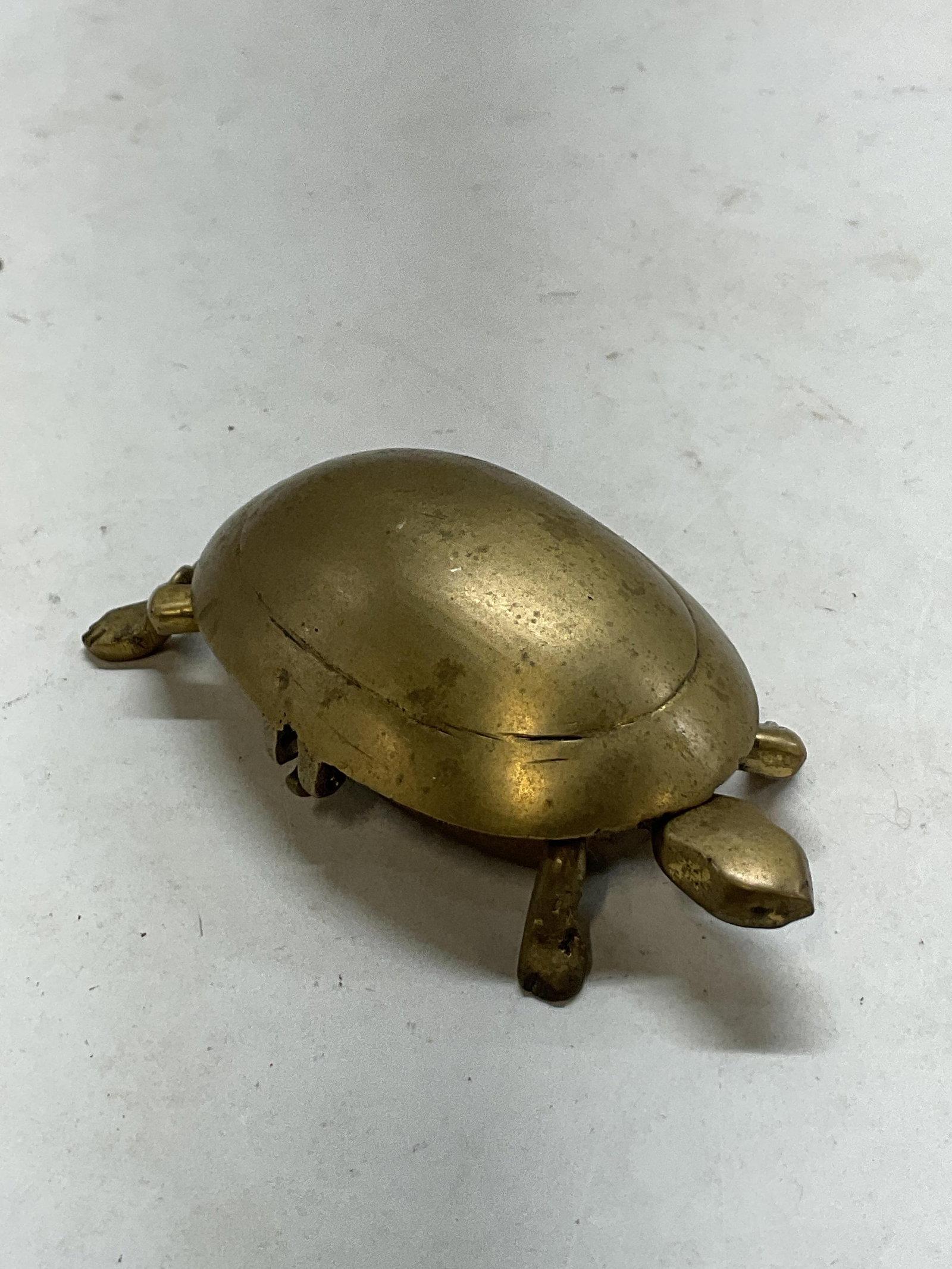Vintage Solid Brass Turtle Trinket Box India - 4
