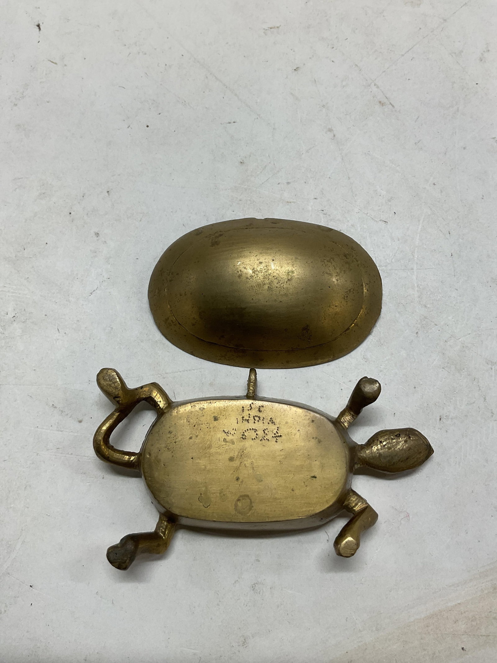 Vintage Solid Brass Turtle Trinket Box India - 6