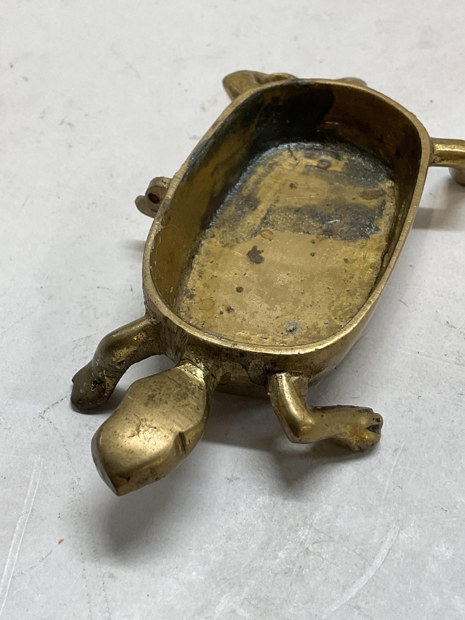 Vintage Solid Brass Turtle Trinket Box India - 7