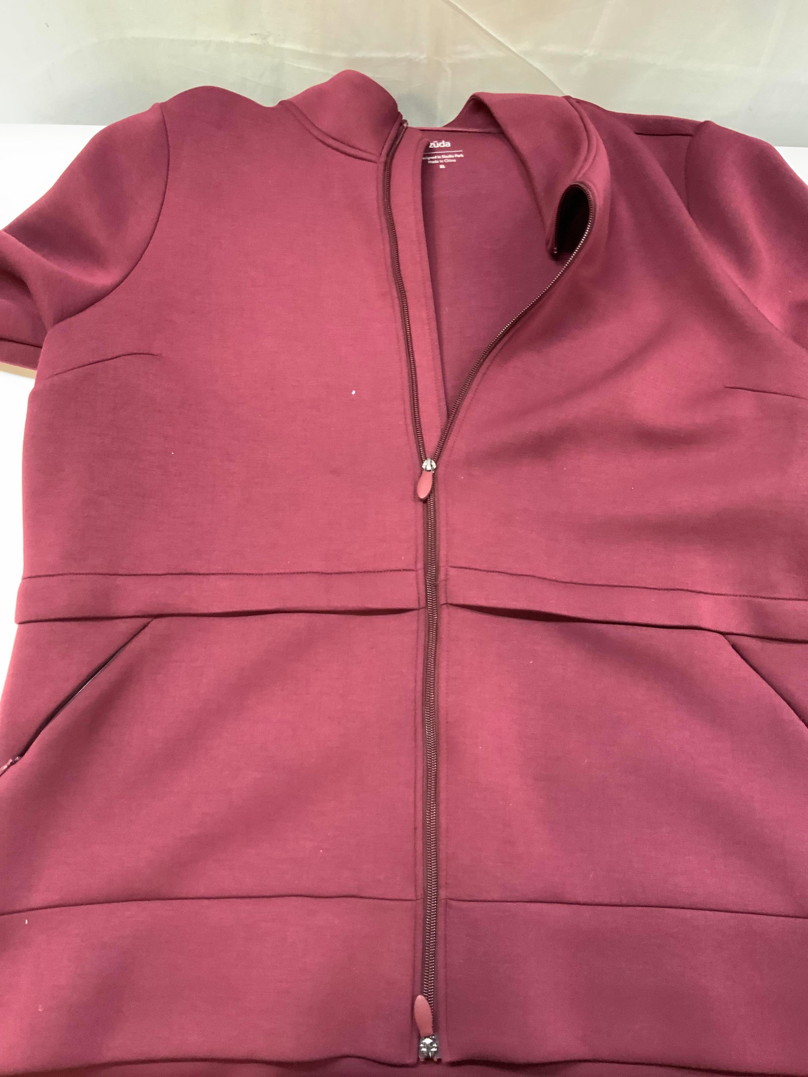 Zuda belted scuba zip front jacket - 3