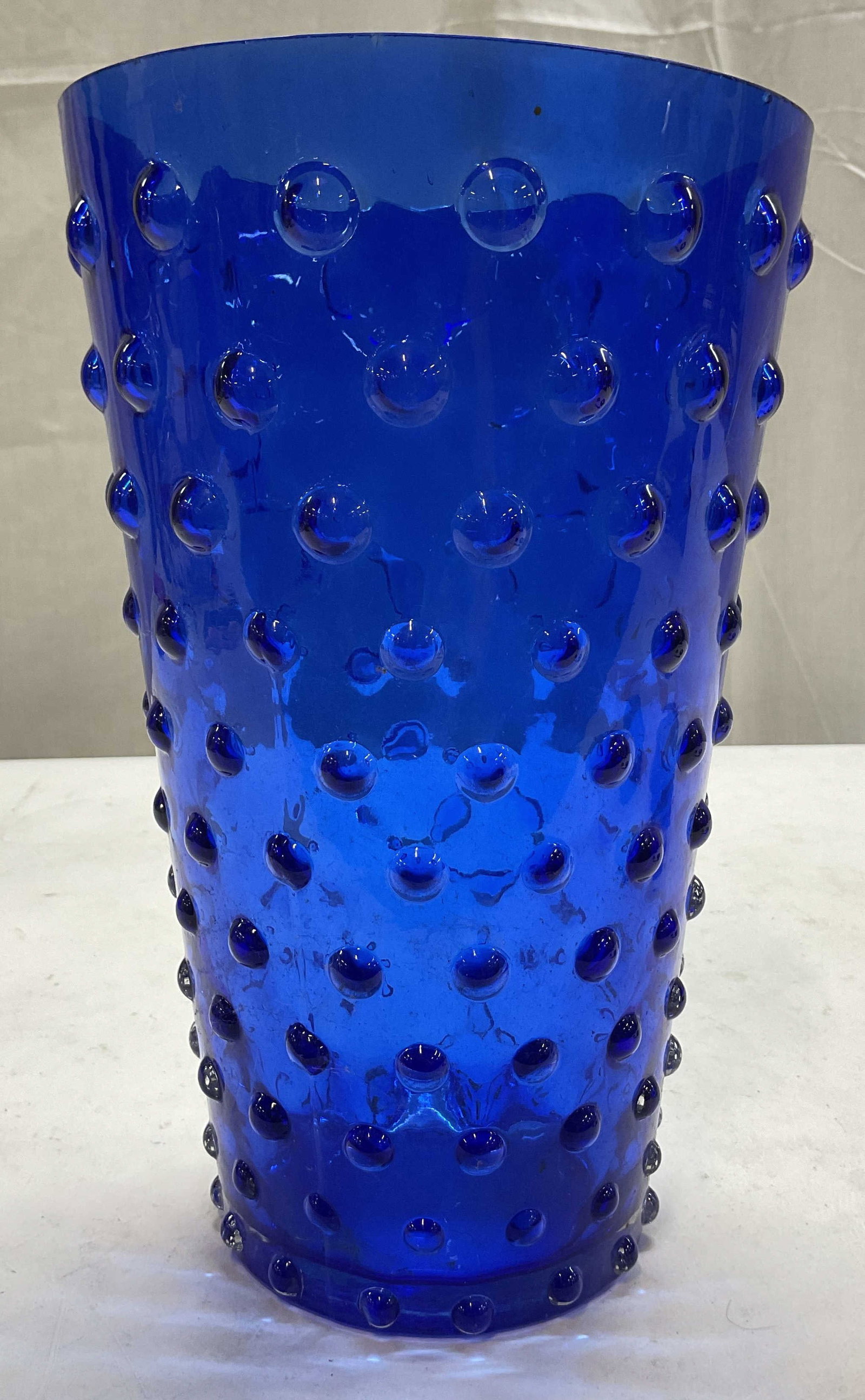 Vintage Cobalt Blue Hobnail Glass Vase (1 of 6)