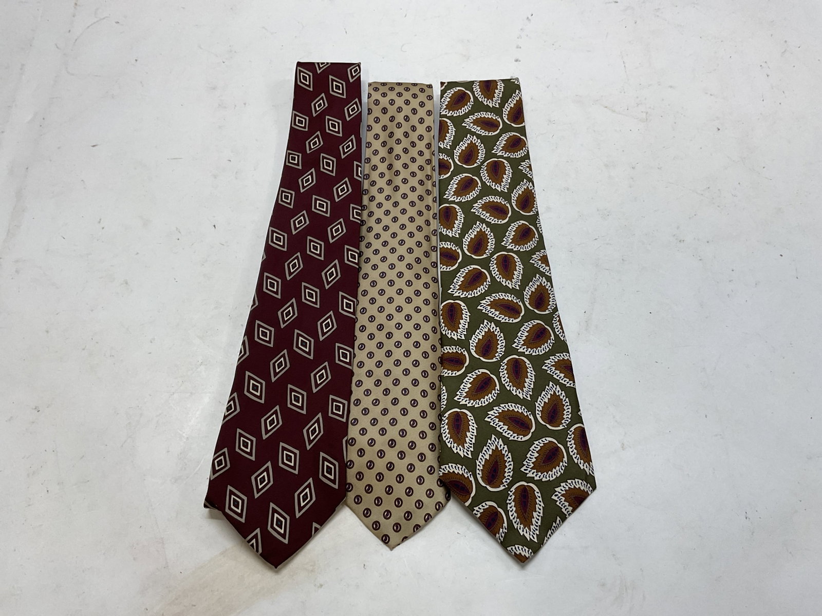 Lot 3 Assorted Pattern Silk Neck Ties USA - 2
