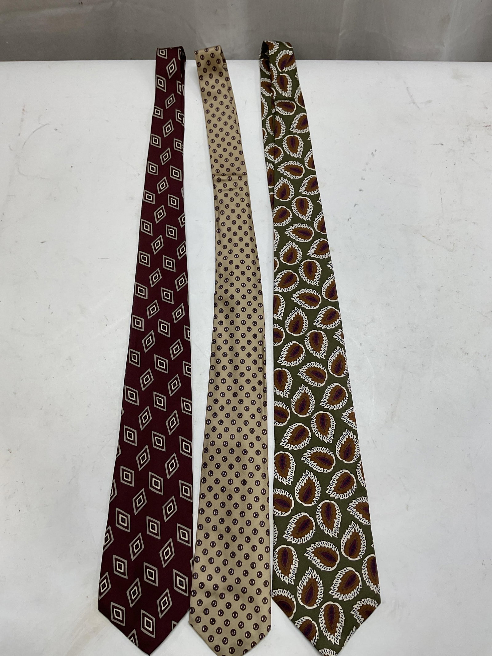 Lot 3 Assorted Pattern Silk Neck Ties USA - 3