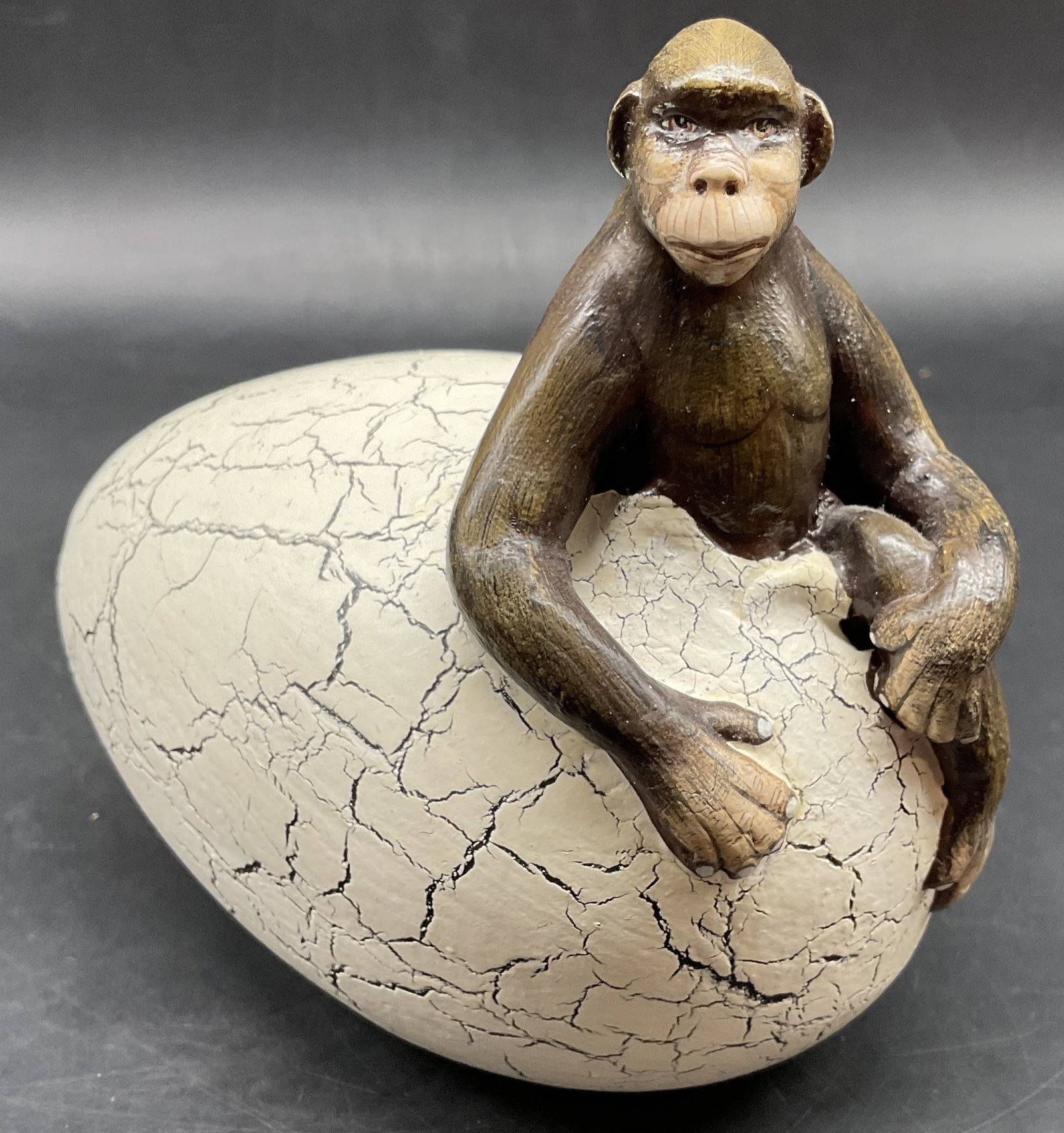 Vntg Mexican Folk Art Monkey Hatched Egg (1 of 6)
