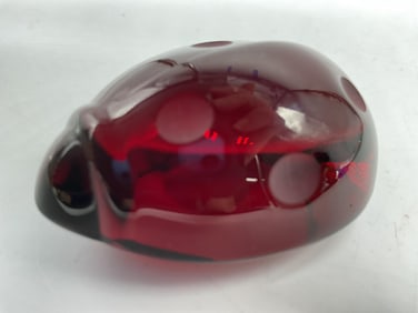 Baccarat Crystal Ruby Red Ladybug Paperweight