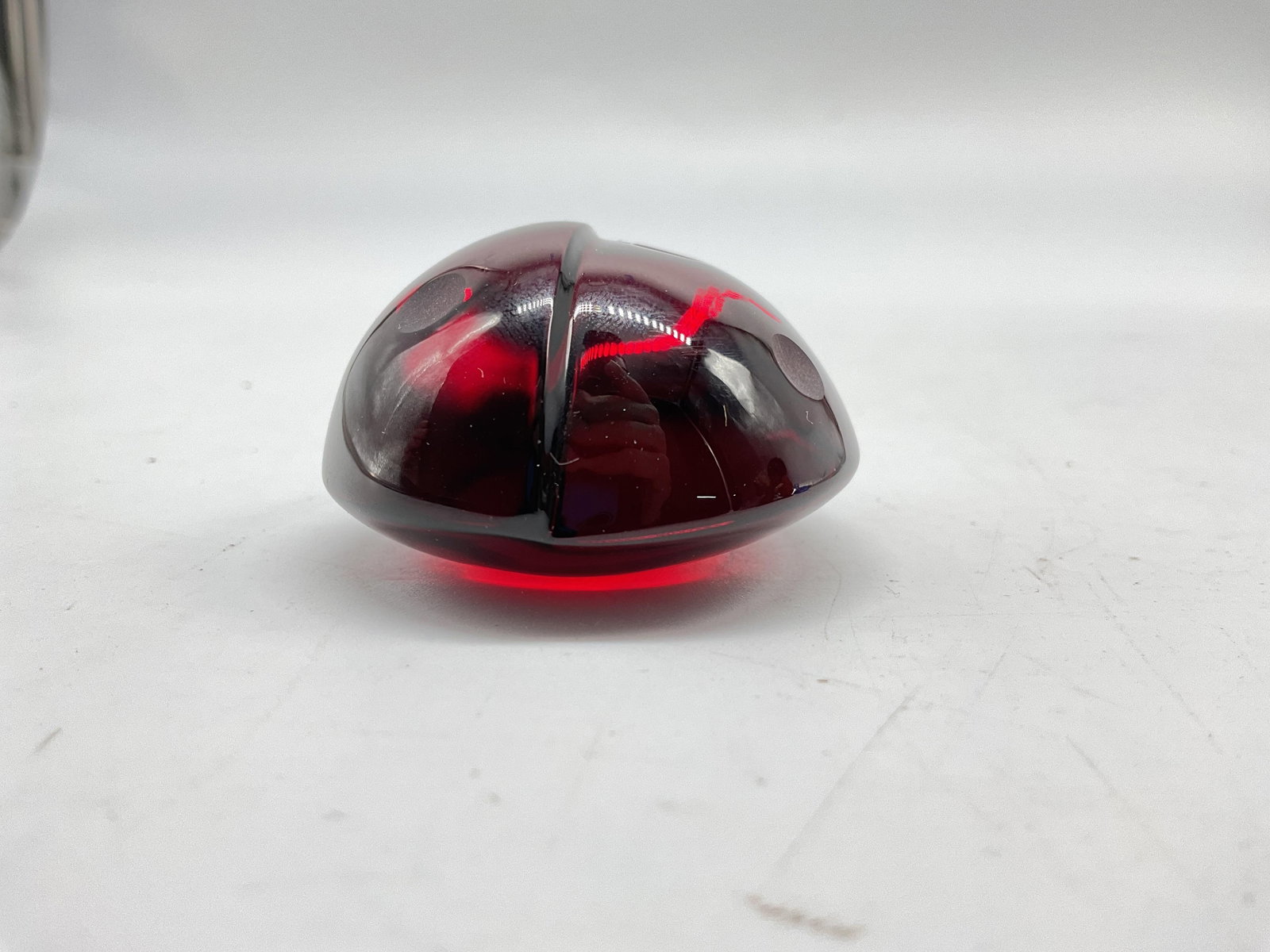 Baccarat Crystal Ruby Red Ladybug Paperweight - 4