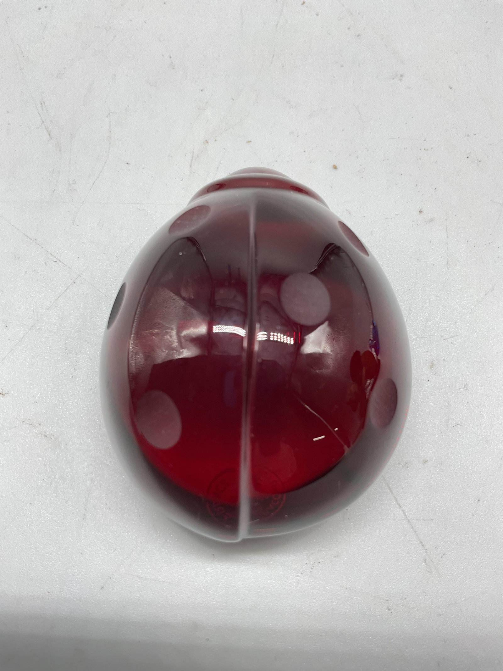 Baccarat Crystal Ruby Red Ladybug Paperweight - 5