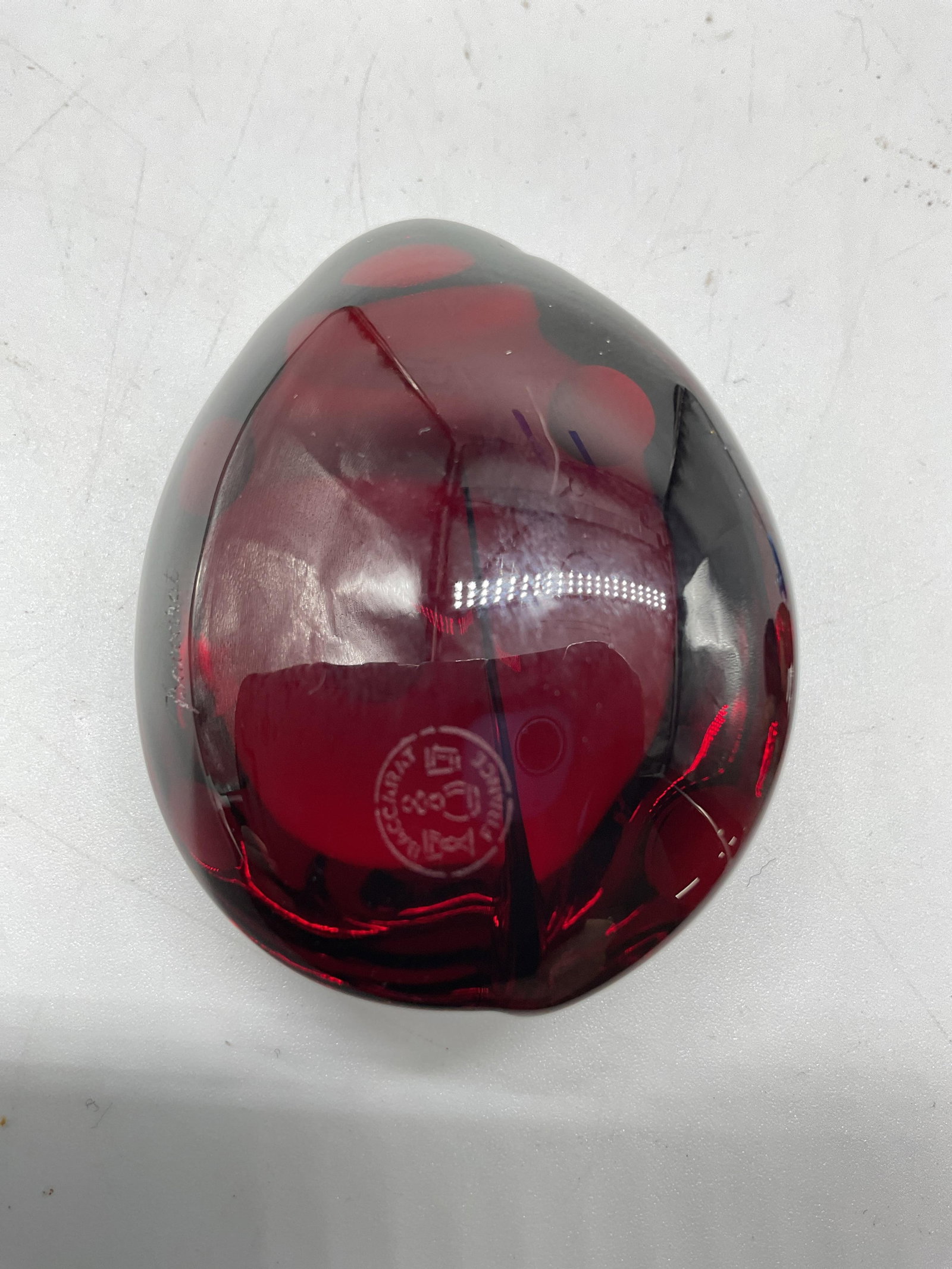 Baccarat Crystal Ruby Red Ladybug Paperweight - 7