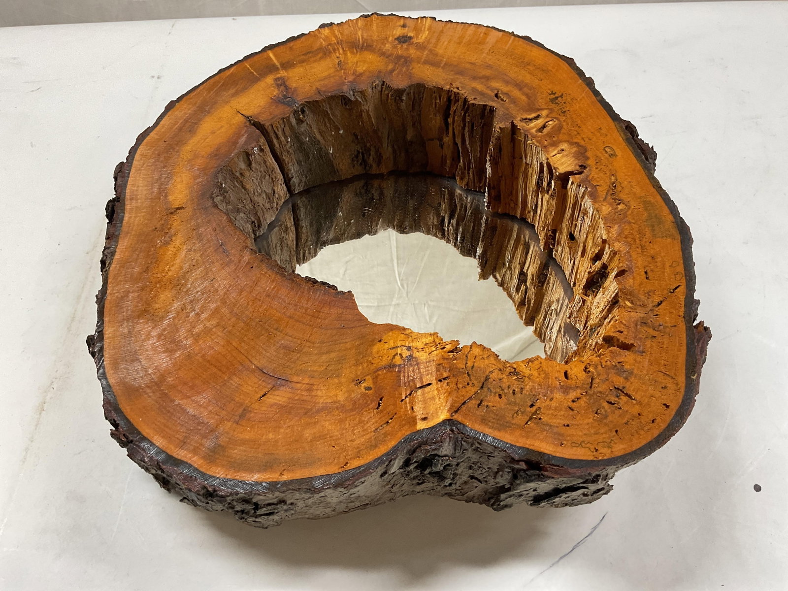 Rustic Hollow Log Live Edge Mirror - 7