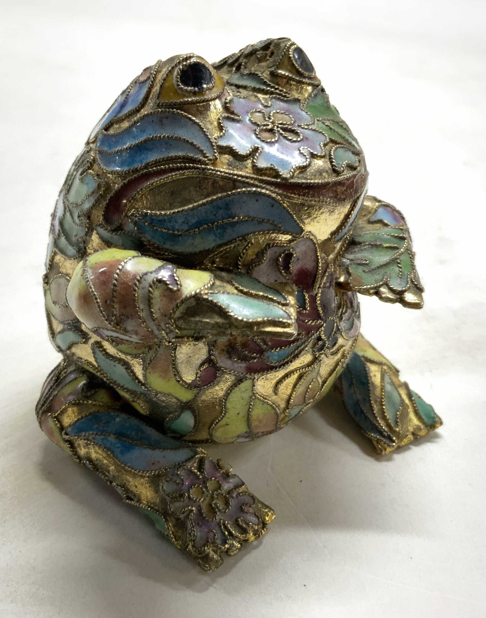 Vntg Chinese Cloisonne Enamel Frog Figural (1 of 13)