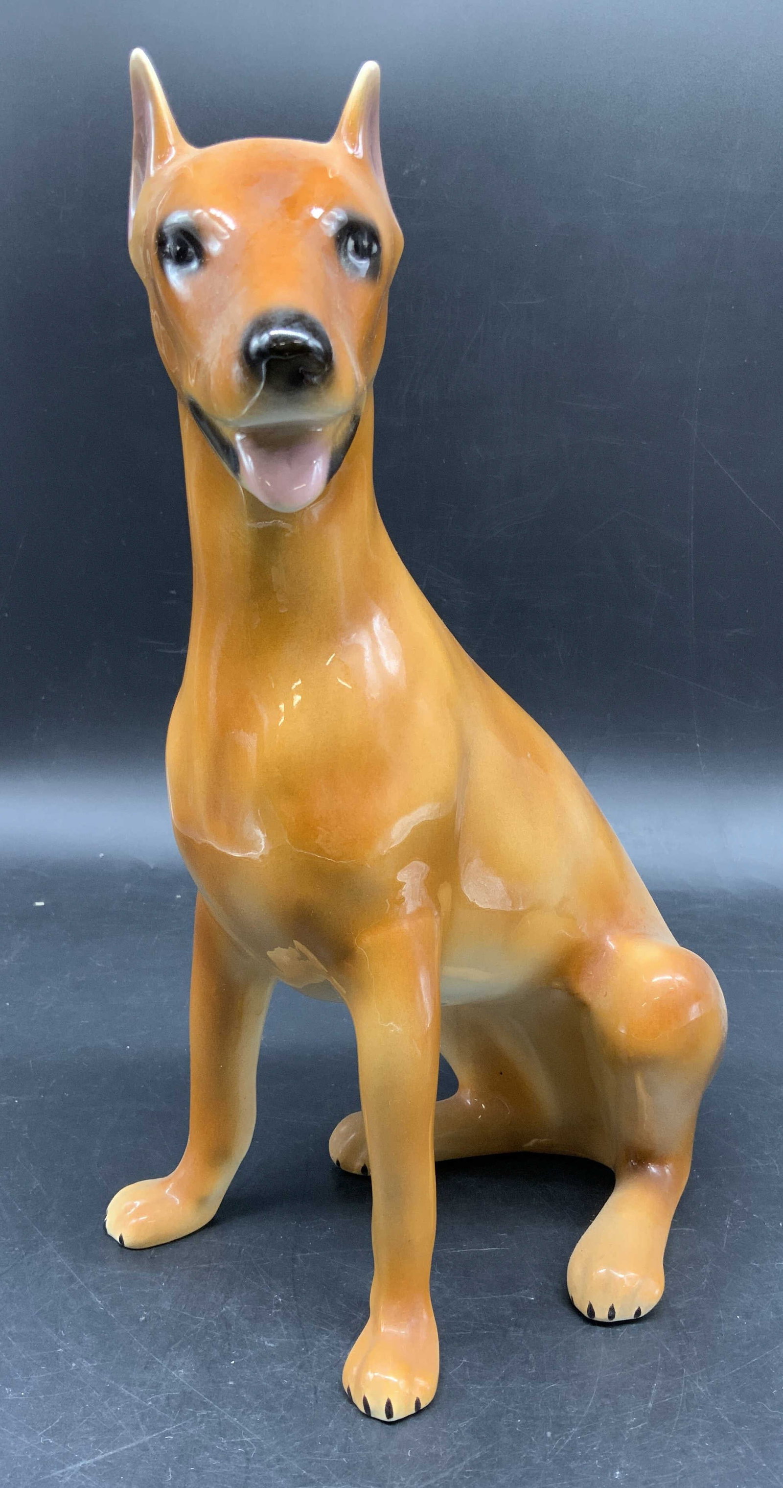 Glossy Glazed Porcelain Ceramic Dog Fig 12 in (1 of 12)