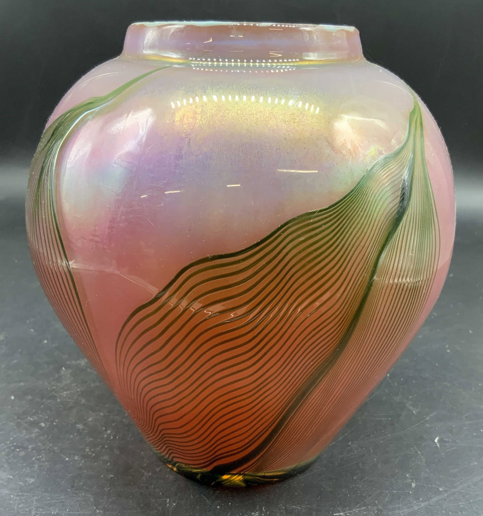 Lundberg Studios Sgn Art Glass Vase 1989 (1 of 15)