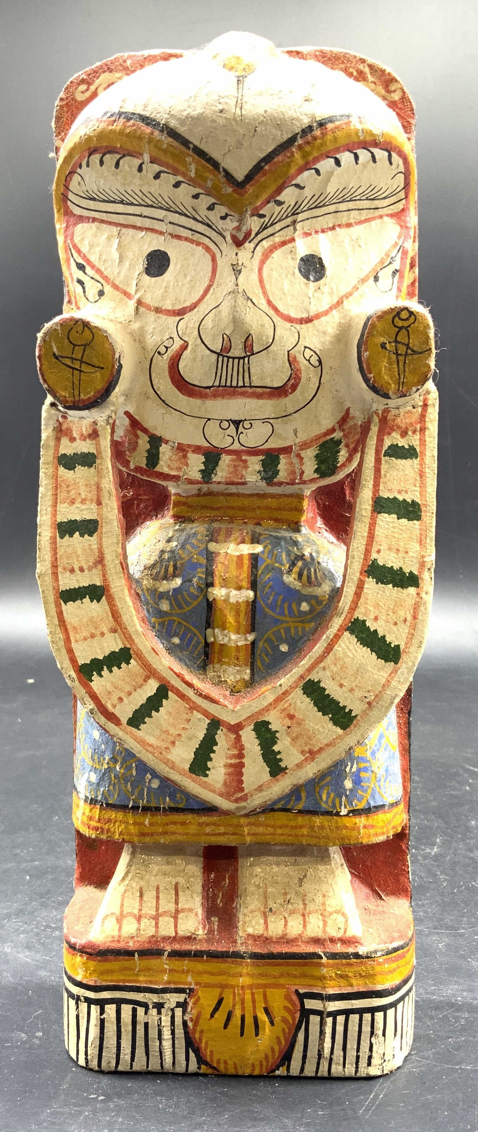 Hand Painted Wood Folk Art Deity Statue (1 of 10)