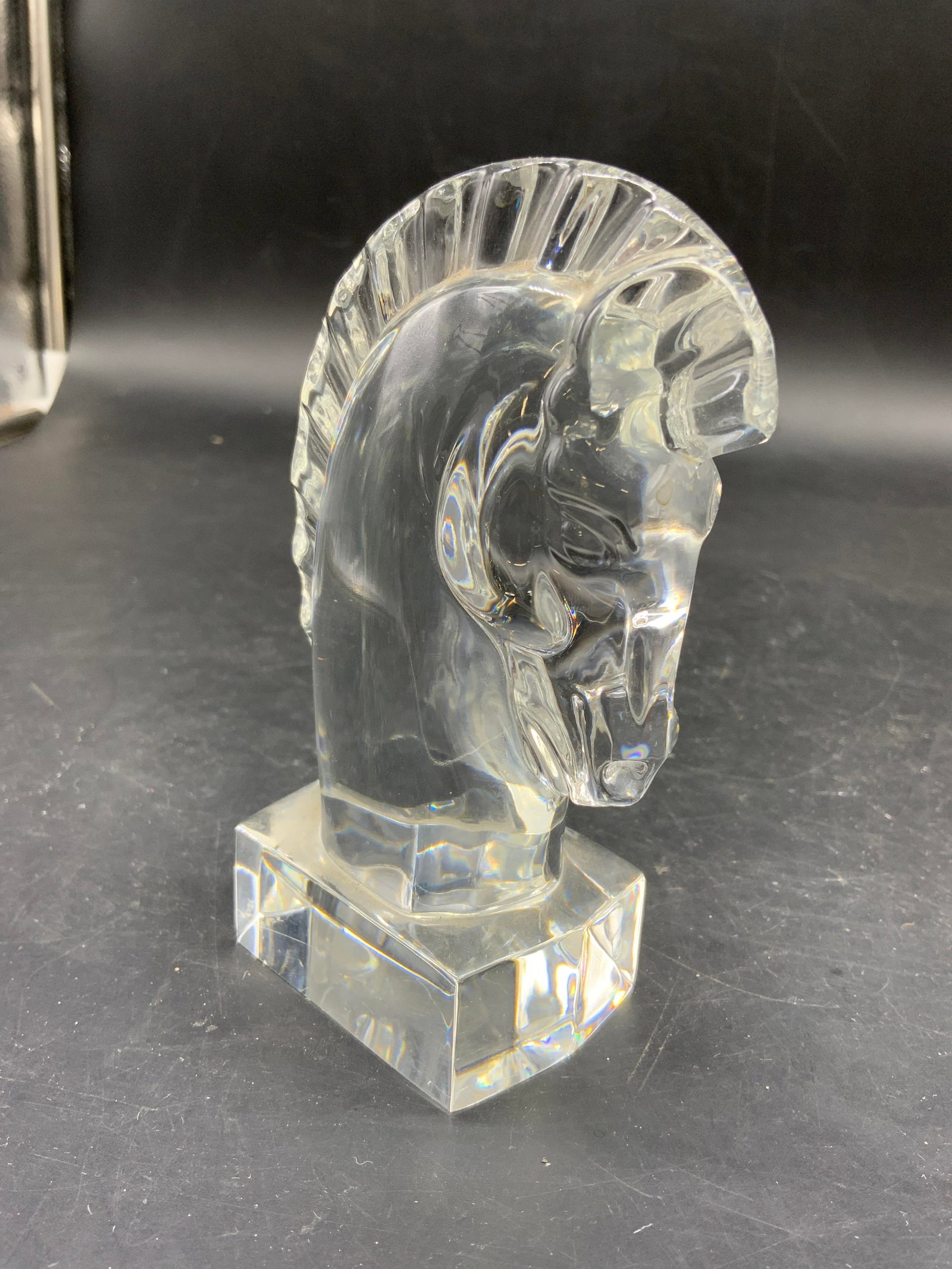 Sgnd Steuben Solid Crystal Horse Head - 2