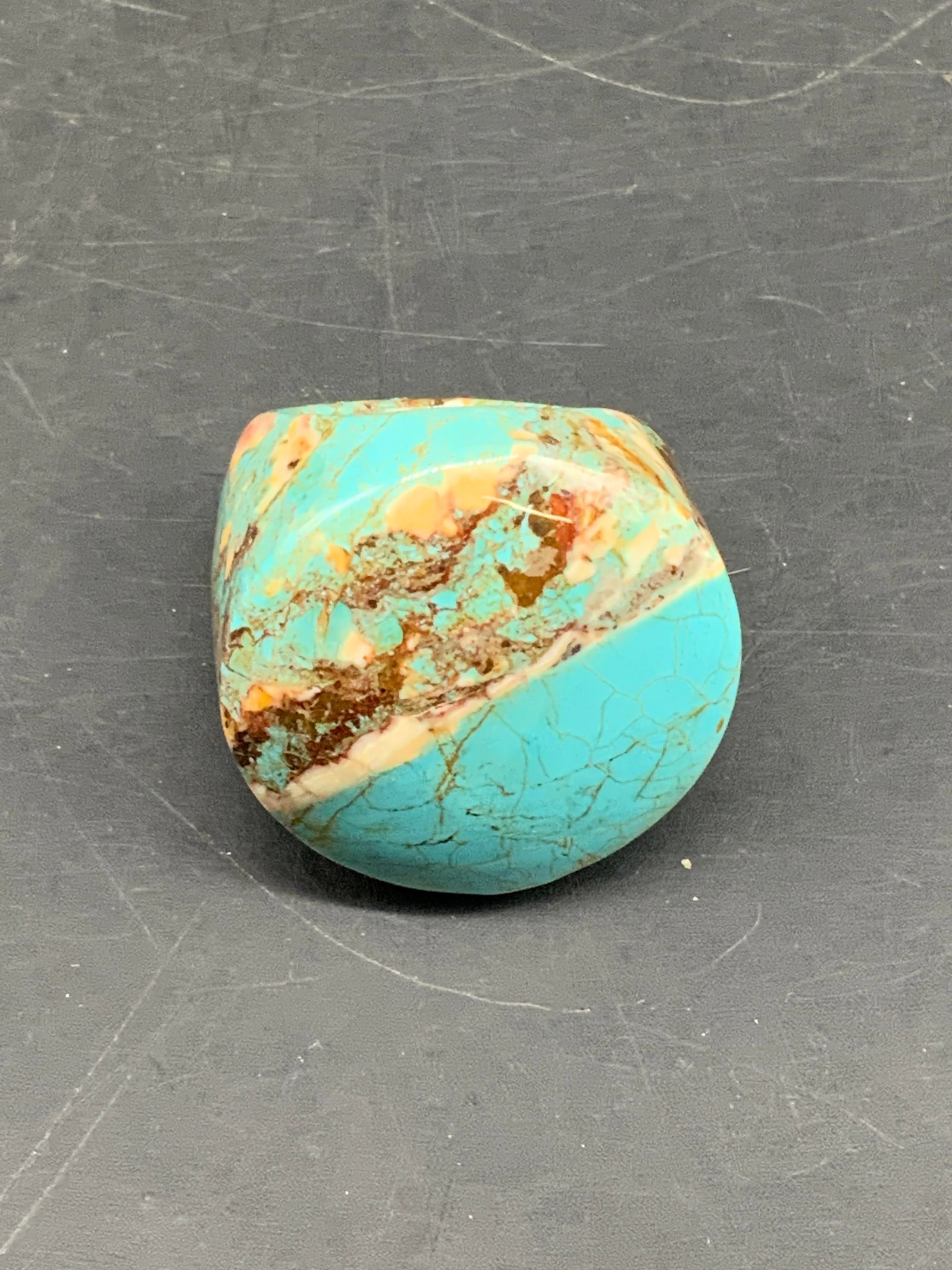 Polished Turquoise Large Stone Ring - 3