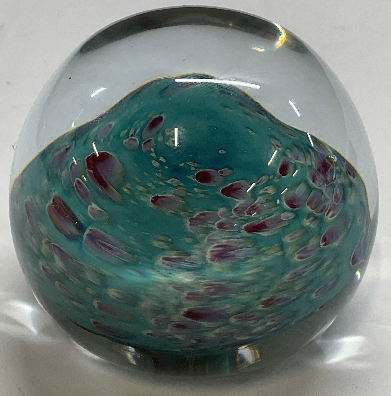 SGND Michael Egan Hand Blown Art Glass Paperweight (1 of 6)