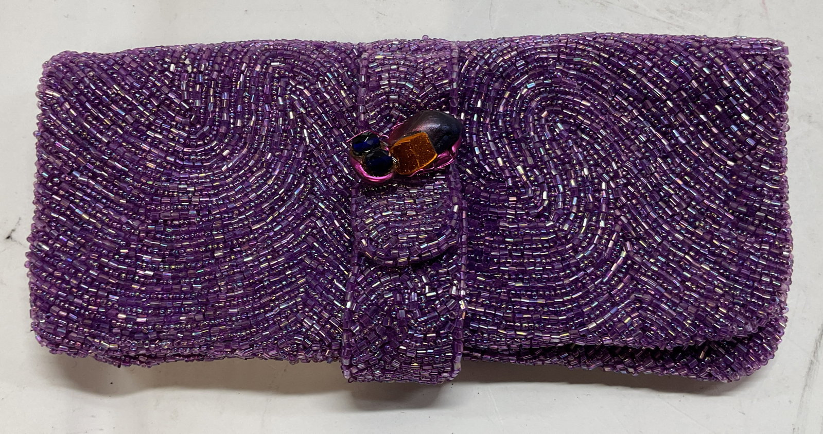 Moyna Purple Beaded Fold Over Clutch (1 of 10)