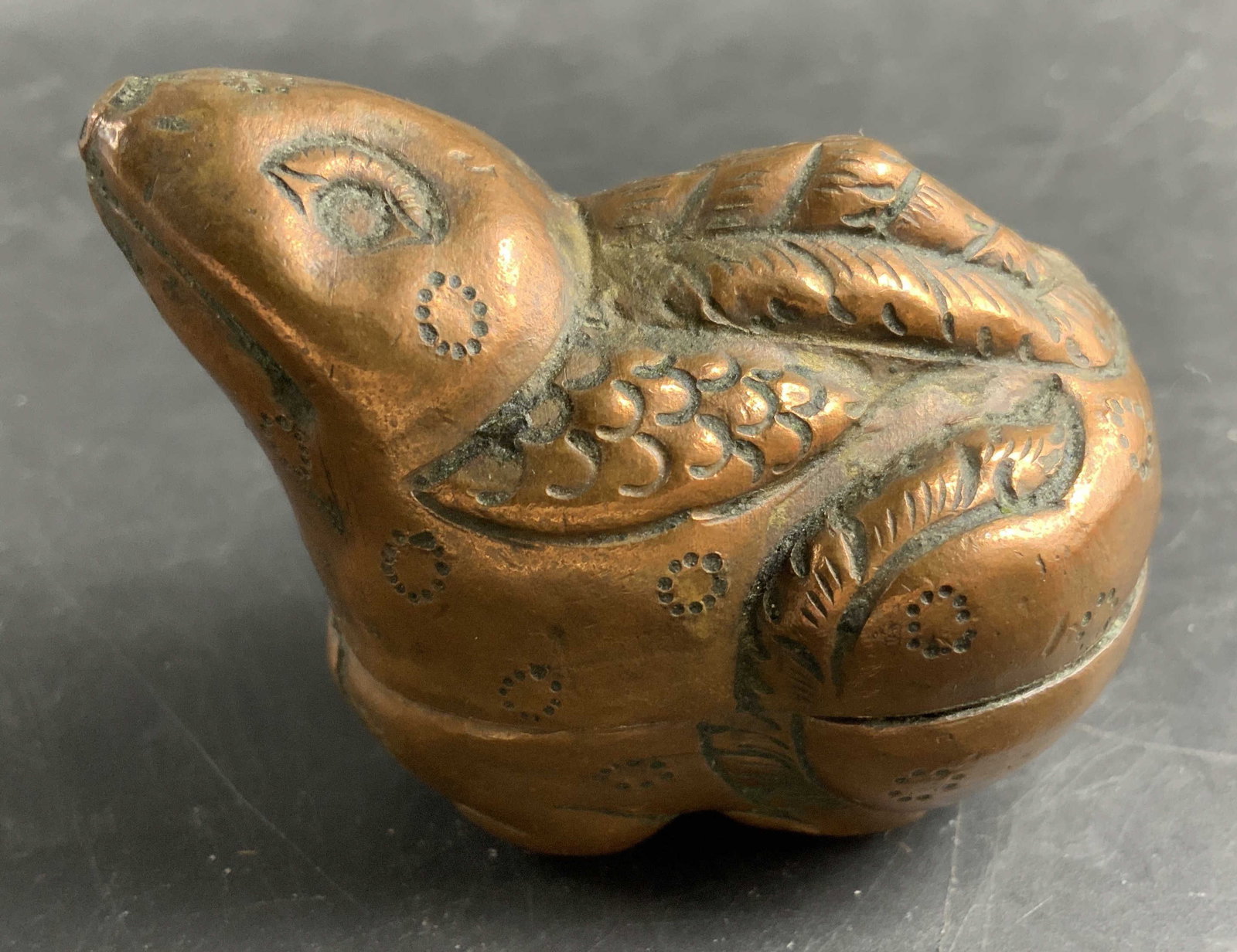 Antq Asian Copper Rabbit Water Dropper, (1 of 8)