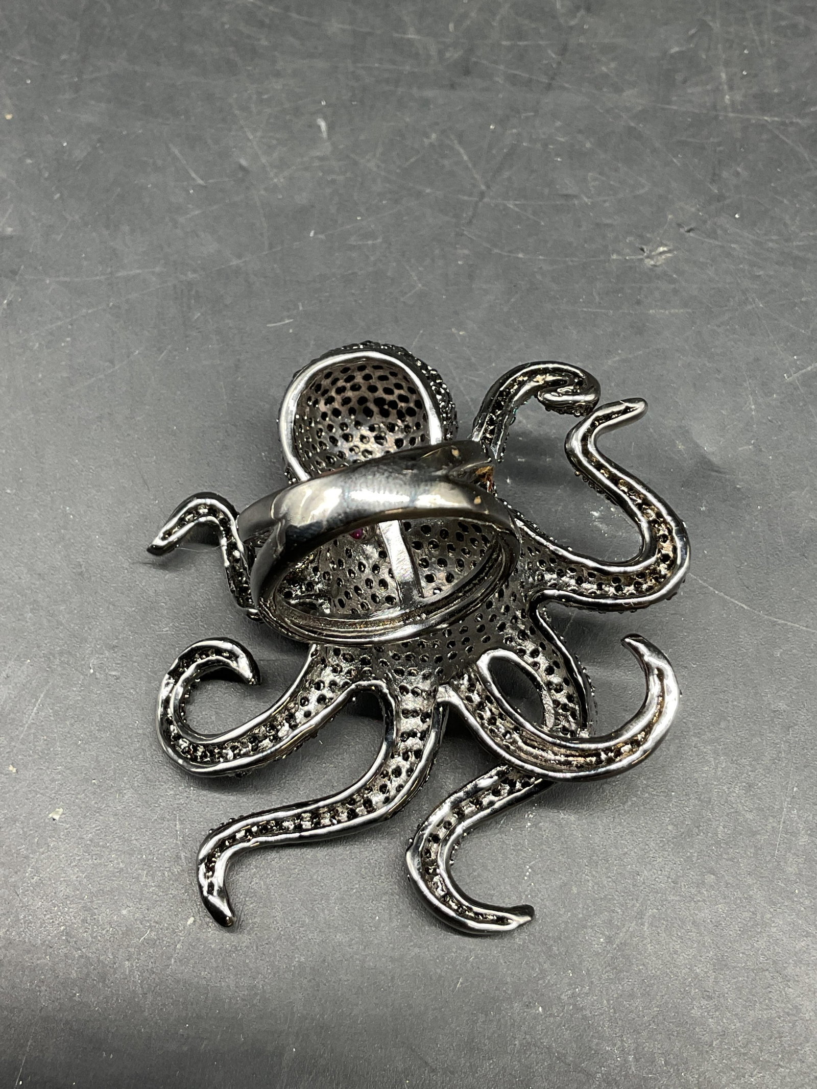 Vintage NOir Black Octopus Statement Ring - 6