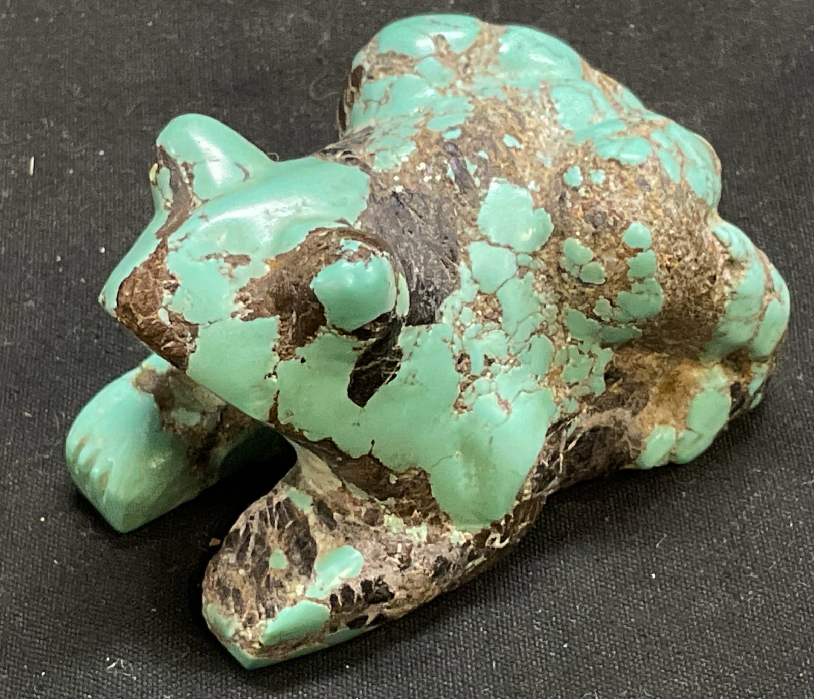 Native American Natural Turquoise Frog Figurine (1 of 6)