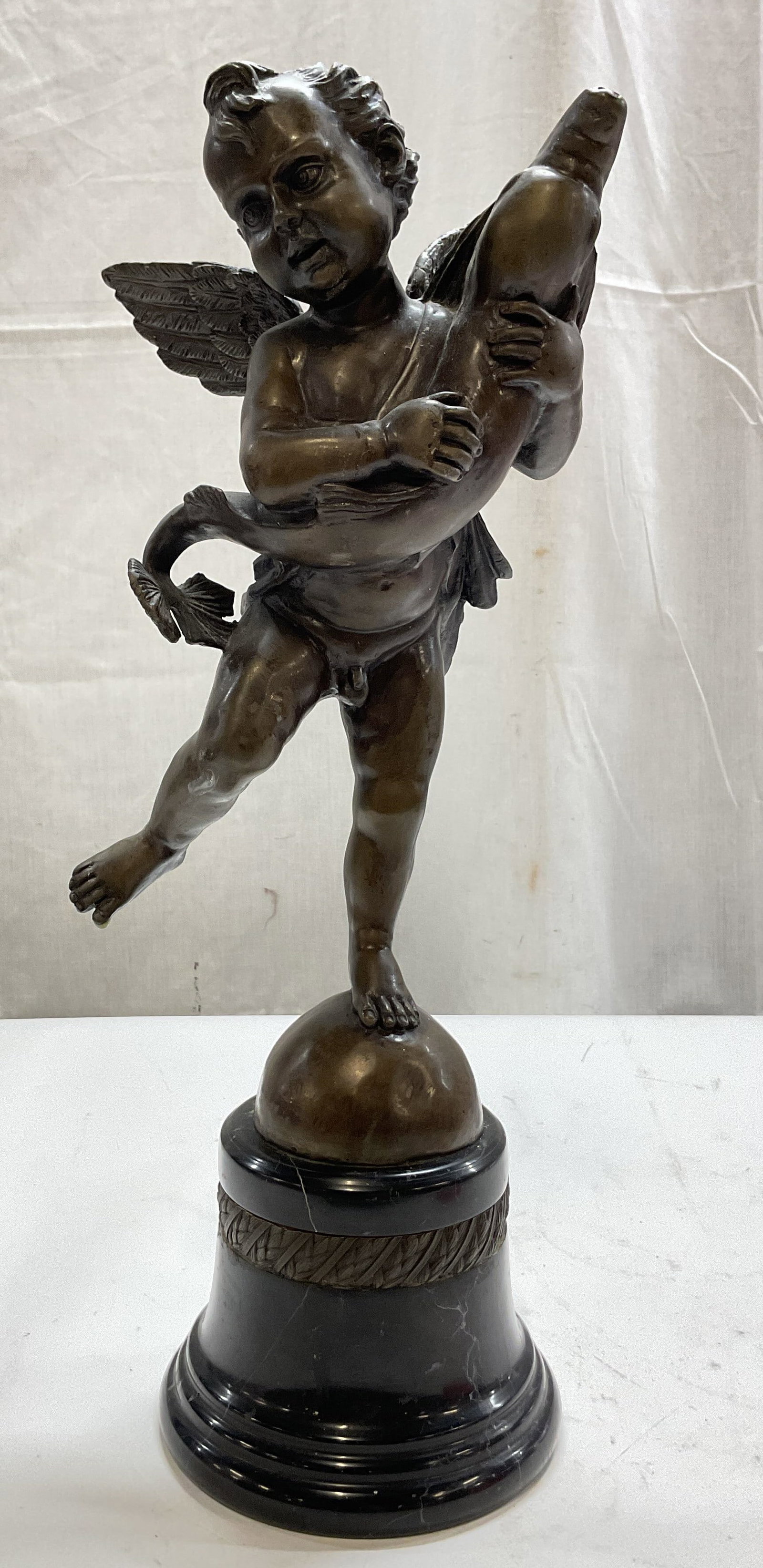 SGND Vtg Bronze Cherub&Dolphin Sculpt Verrocchio+ (1 of 10)