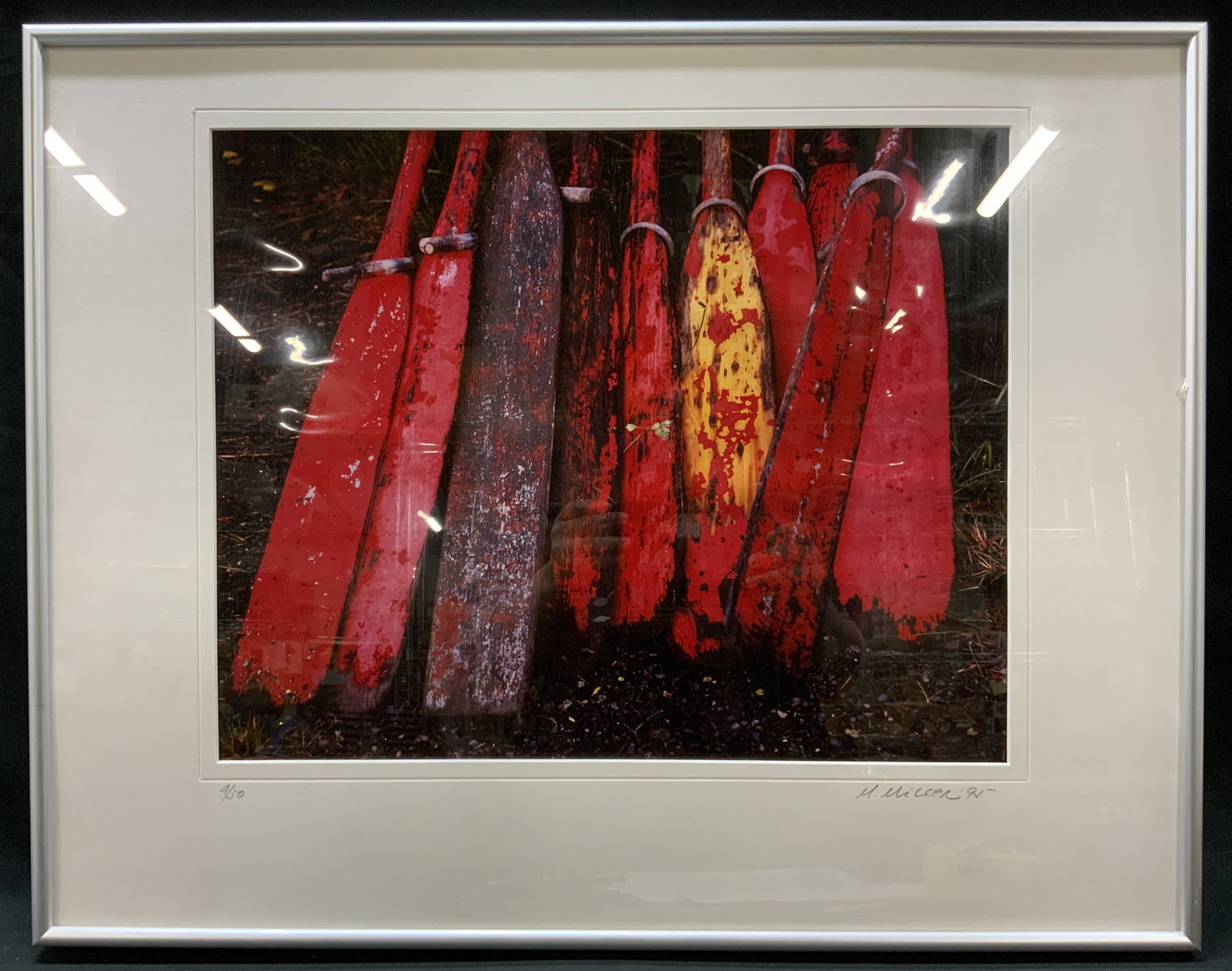 1995 Sgnd Canoe Oars Print Framed (1 of 7)