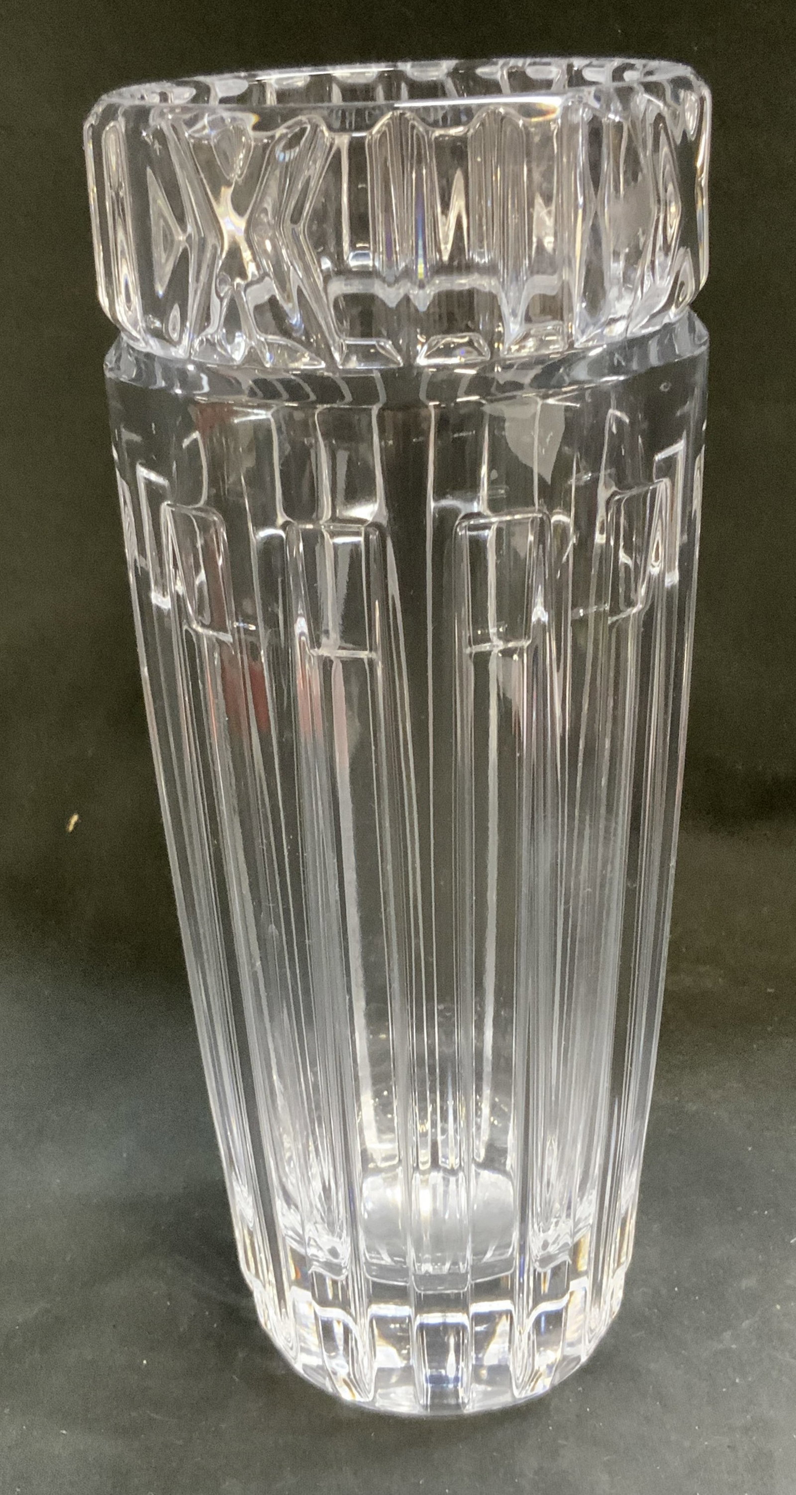 Signed Tiffany & Co Block Cut Crystal Vase (1 of 7)