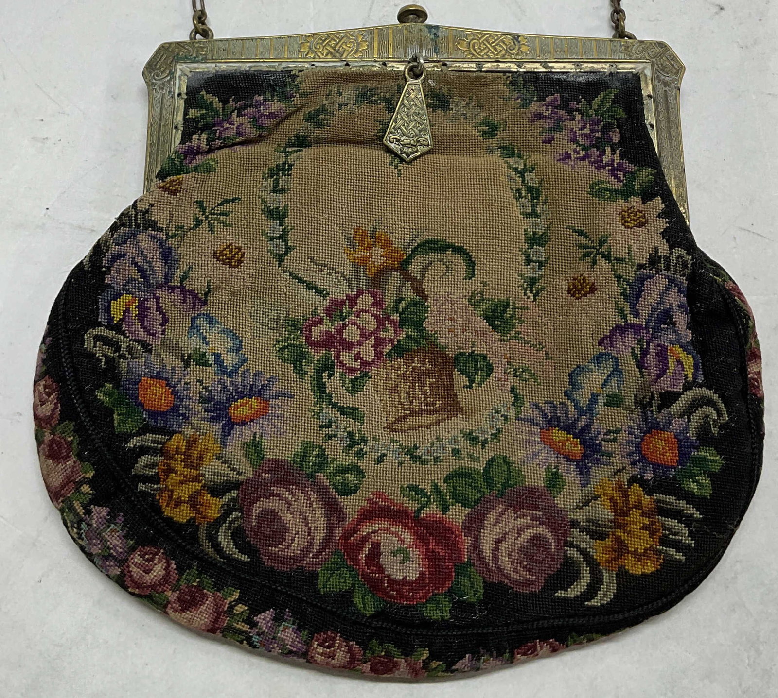 Vintage Floral Needlepoint Evening Bag (1 of 11)