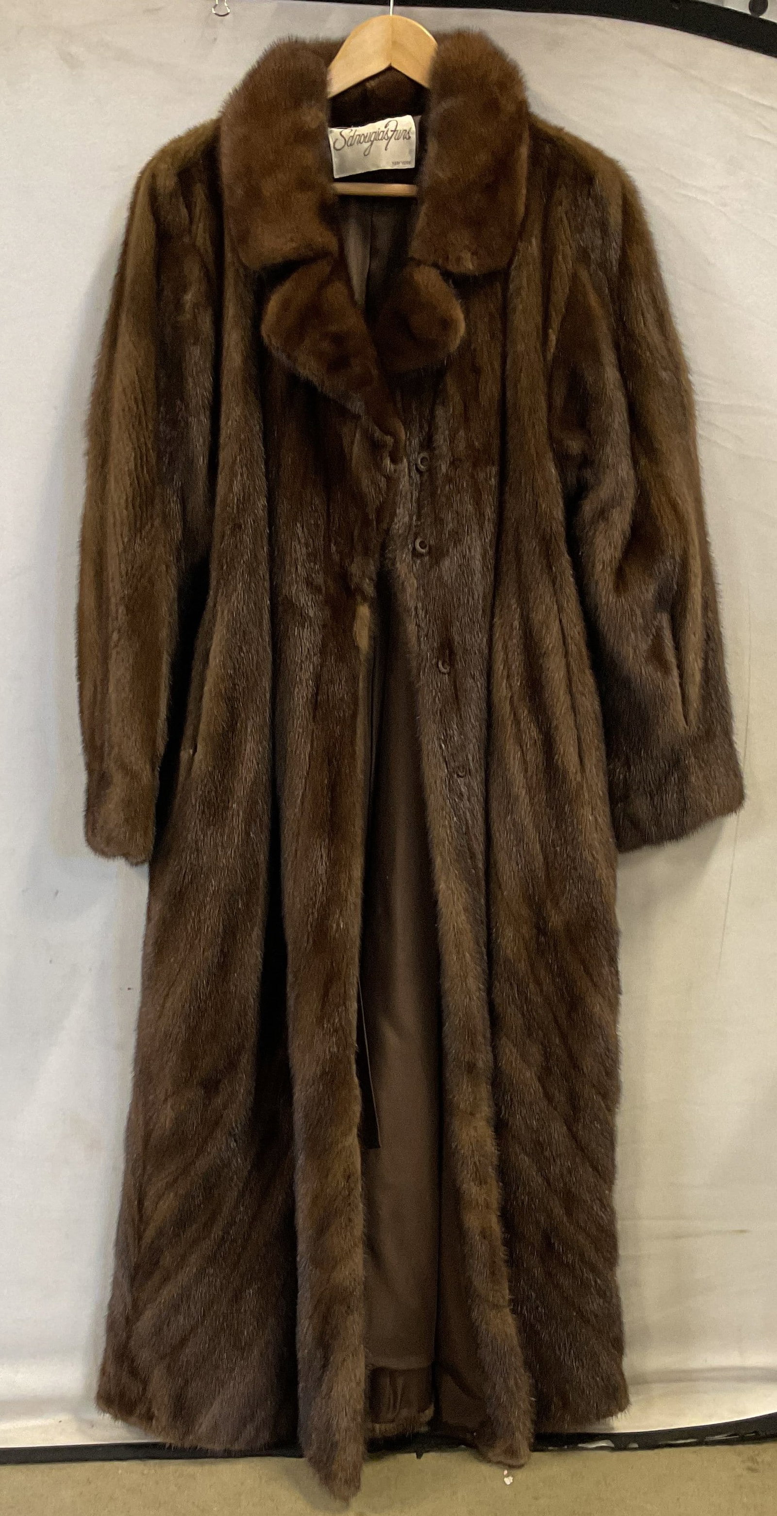 Vntg SDRIUGIAS FURS long mink coat, New York (1 of 6)