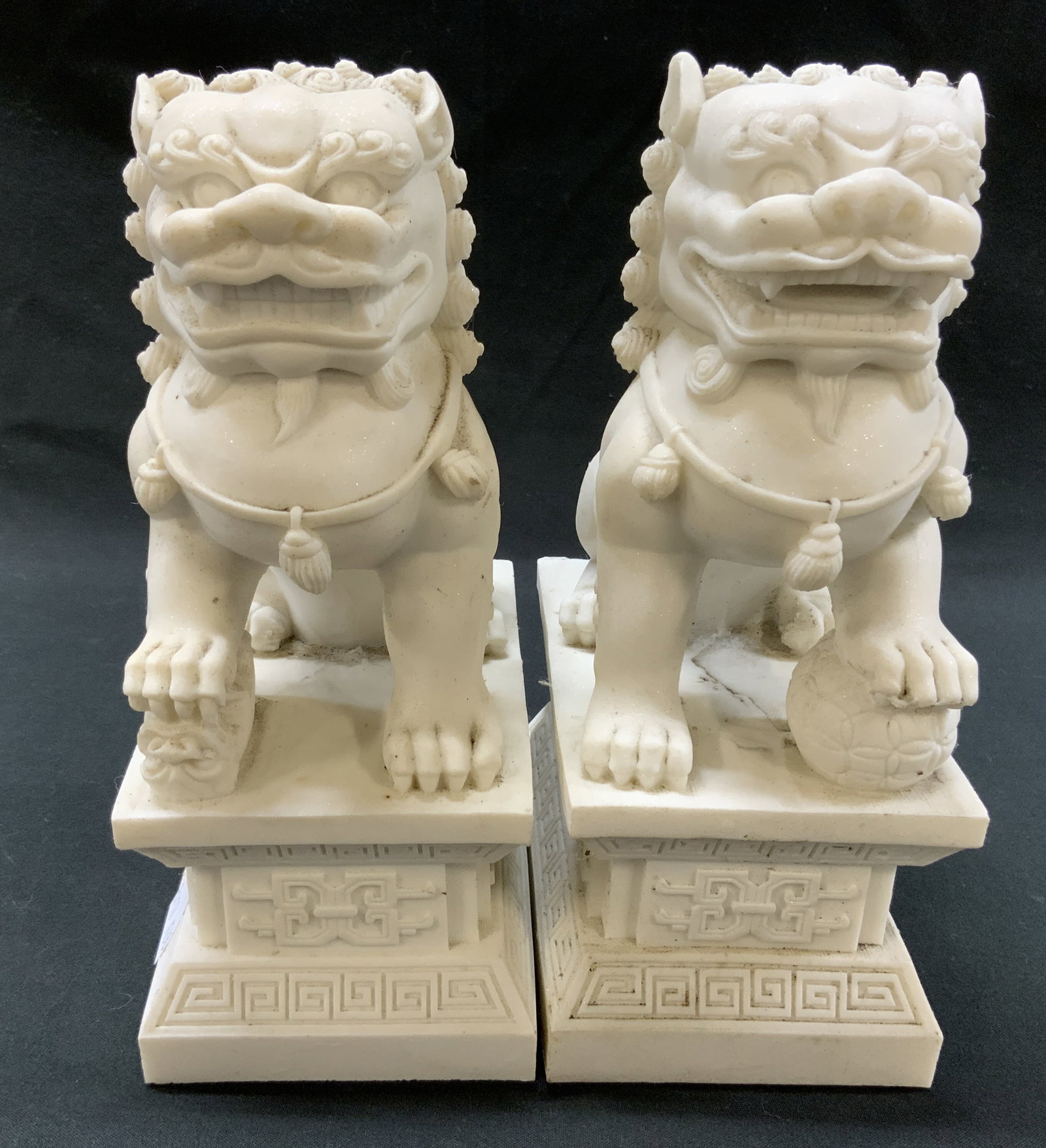 Vtg Carved Chinese Guardian Lions Pair (1 of 6)