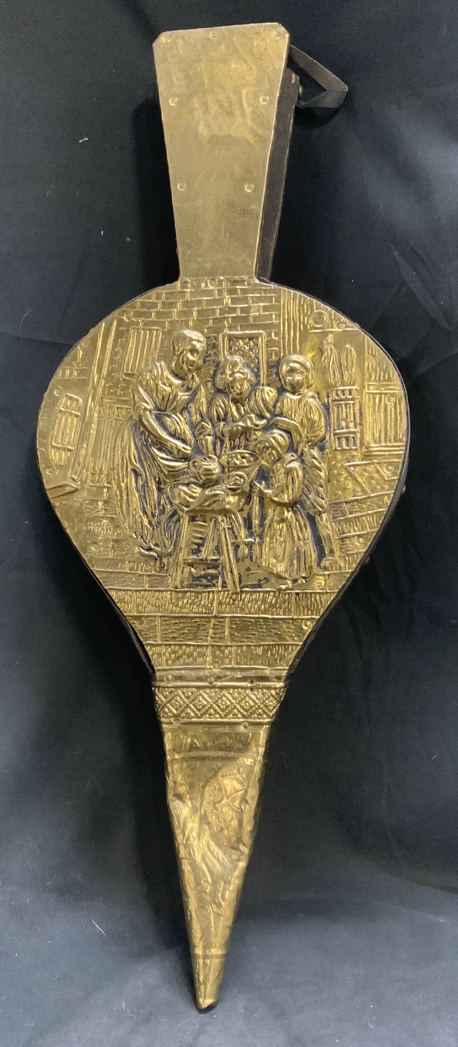 Vintage Embossed Brass Fireplace Bellows (1 of 6)