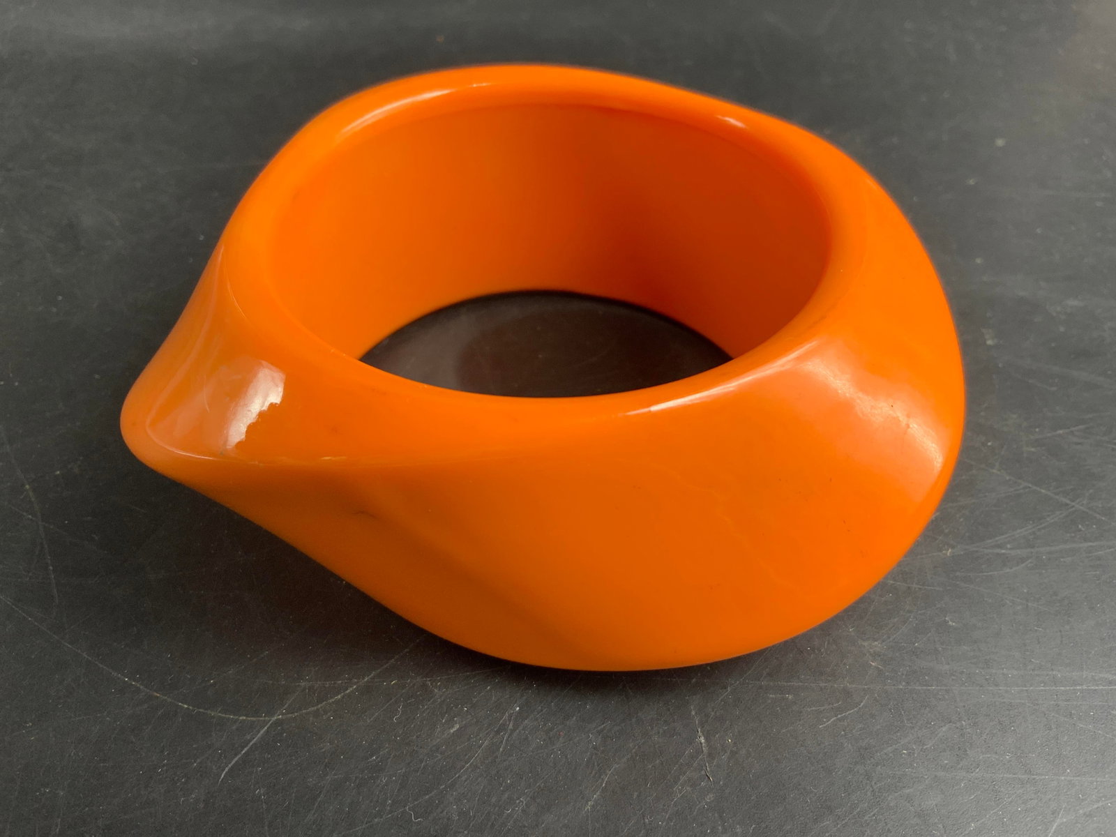 Chunky Statement Orange Resin Bracelet (1 of 9)